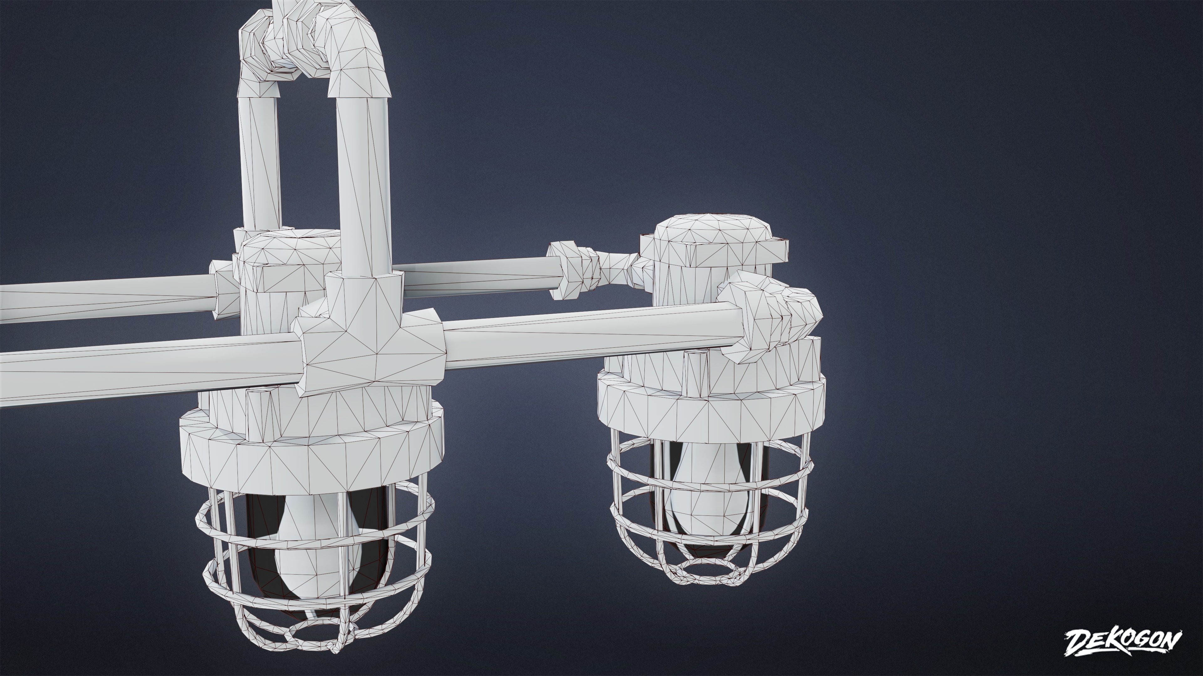 DIVE BAR - Iron Chandelier 01 - LOW POLY Low-poly 3D model_10