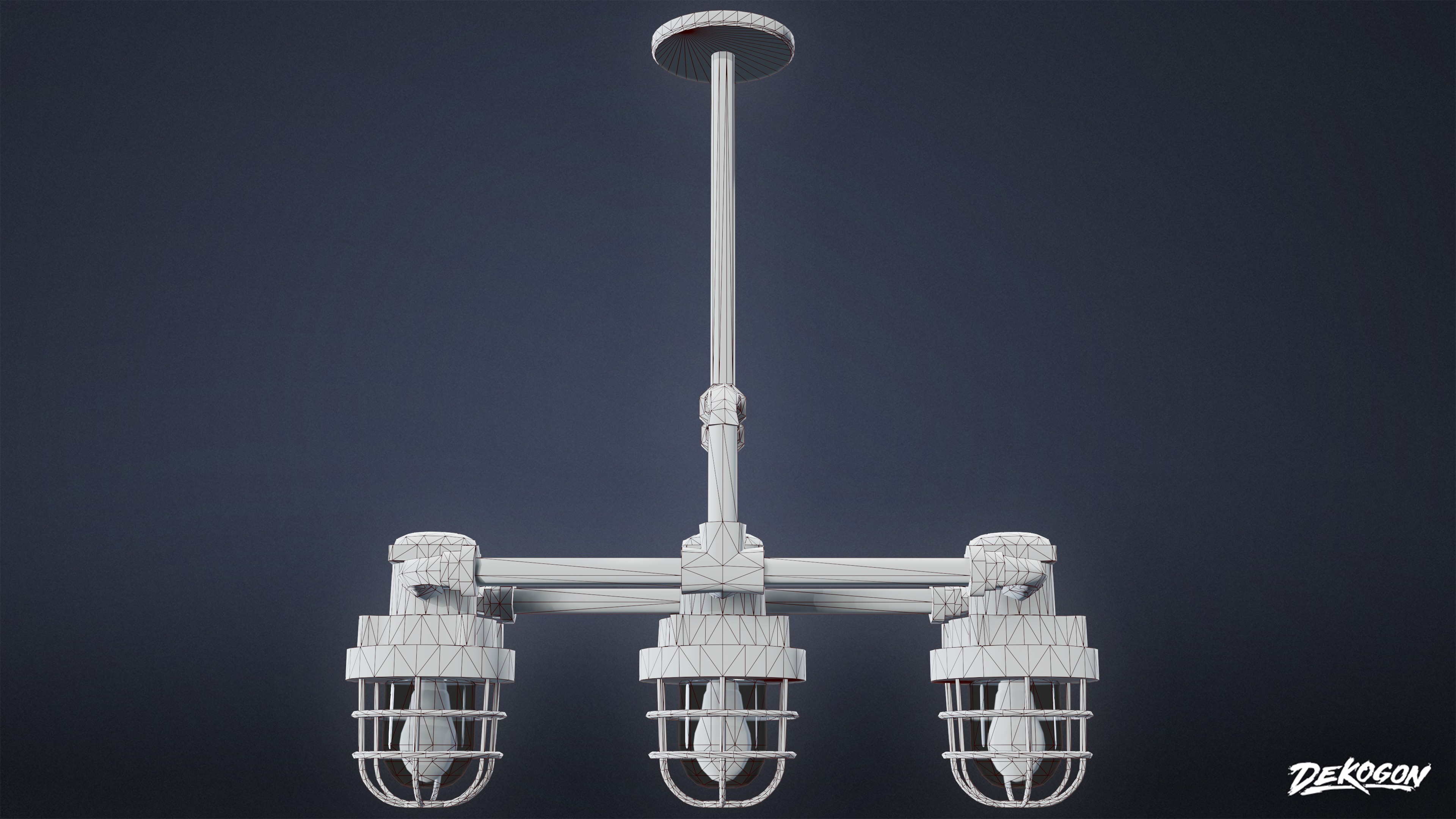 DIVE BAR - Iron Chandelier 01 - LOW POLY Low-poly 3D model_8