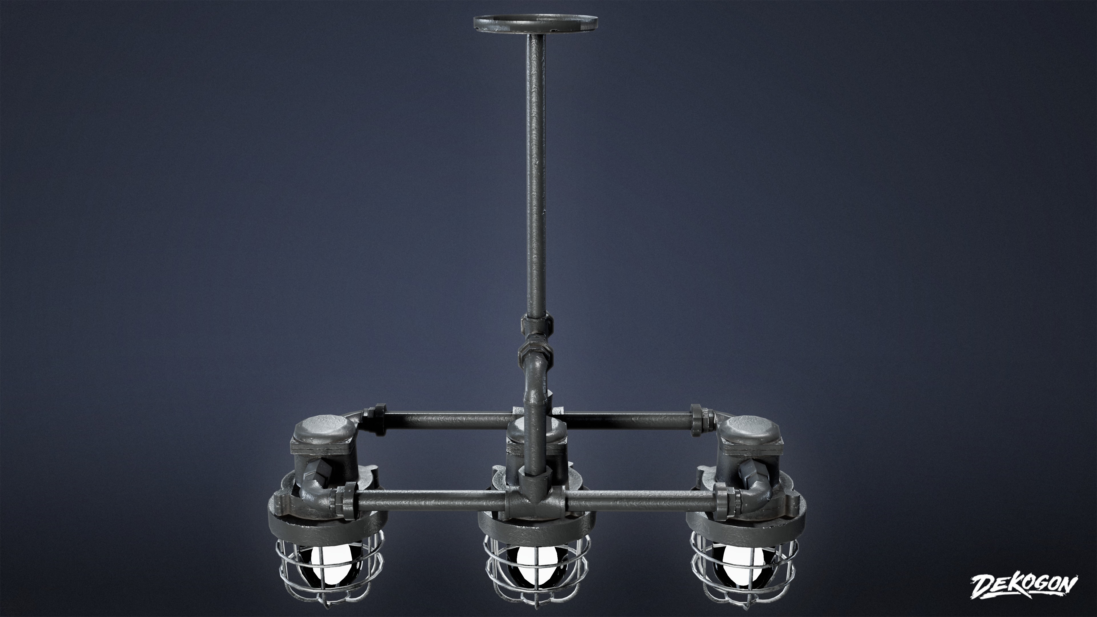 DIVE BAR - Iron Chandelier 01 - LOW POLY Low-poly 3D model_5