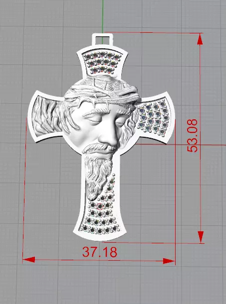 cross face of jesus 3D model