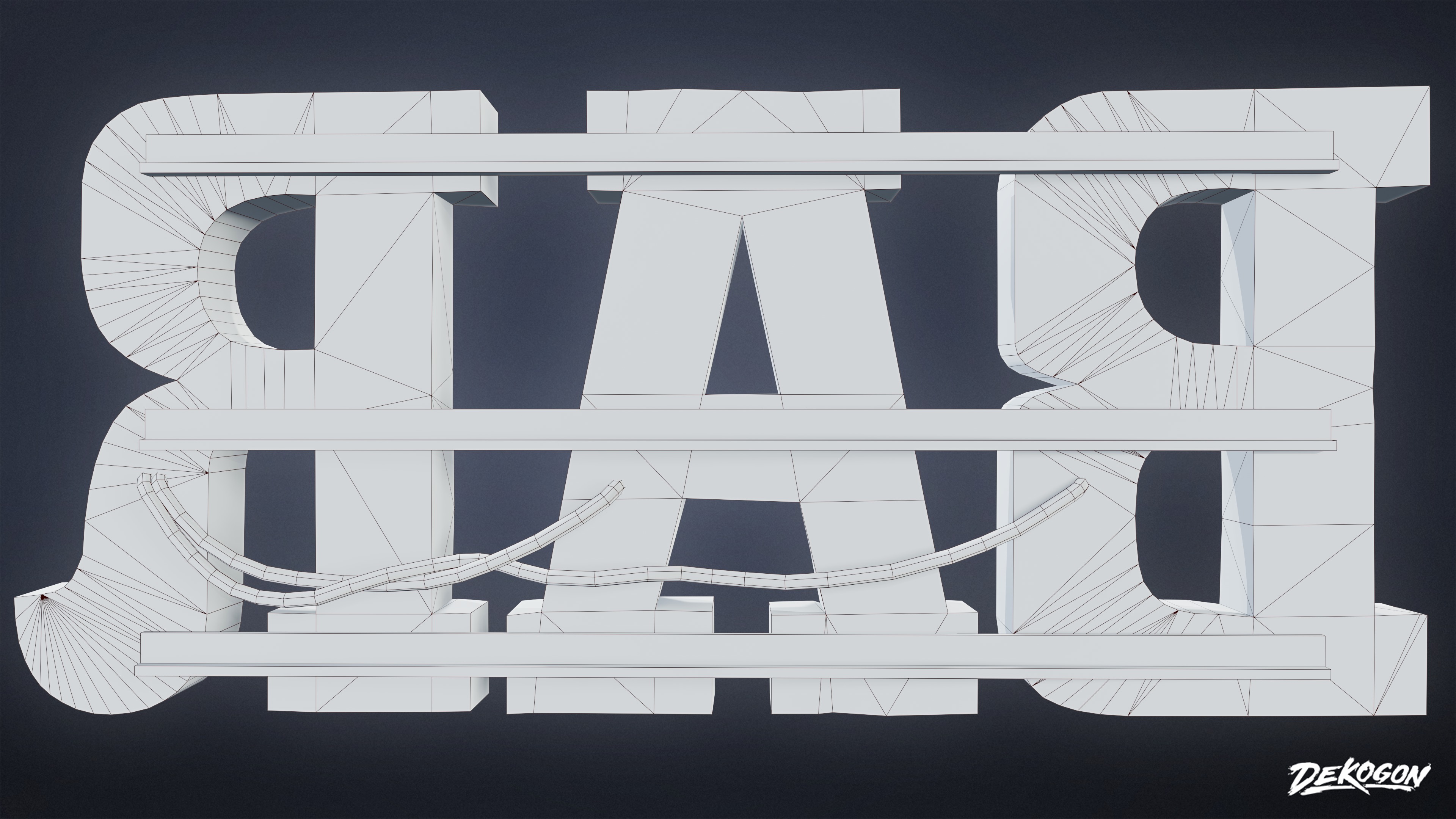 DIVE BAR - Large Light Up Letters 01 - LOW POLY Low-poly 3D model_9