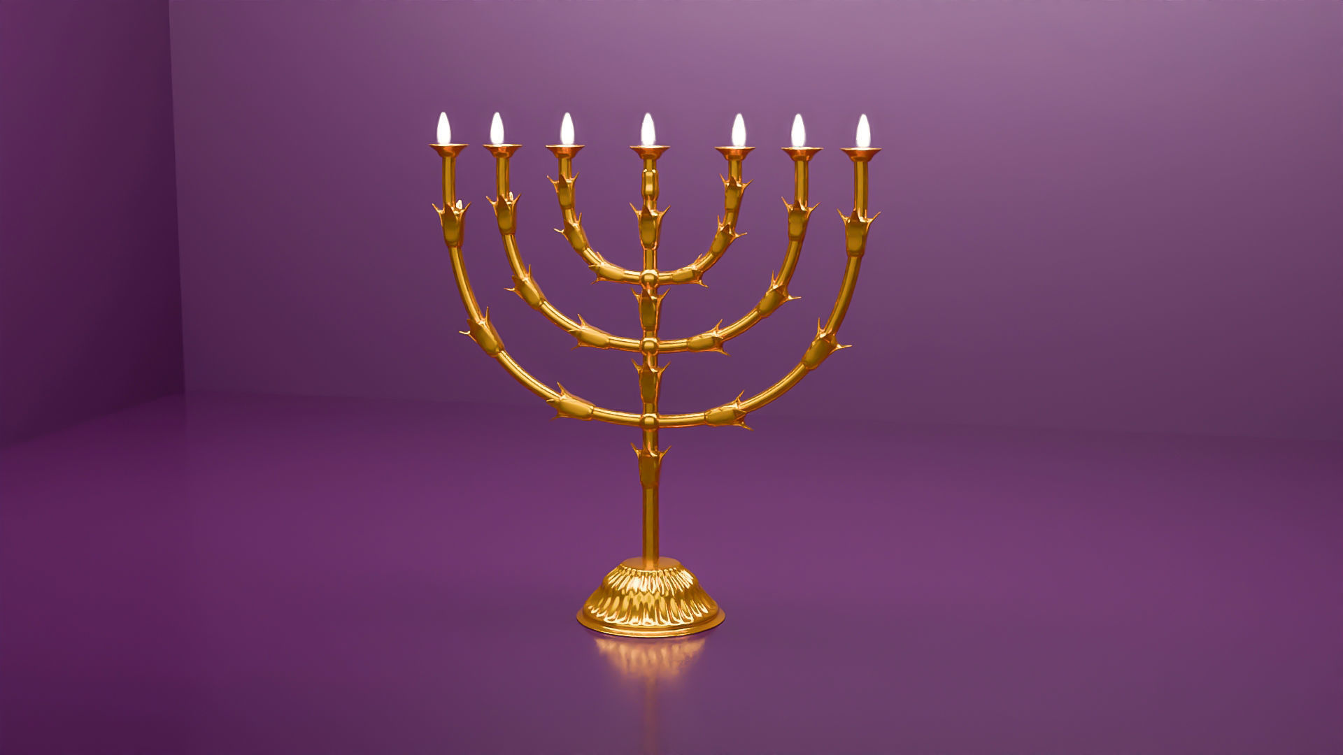 Golden Temple Menorah 3D model_1