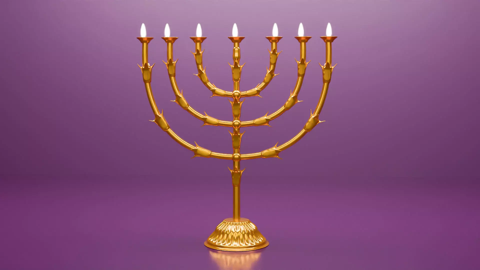 Golden Temple Menorah 3D model_0