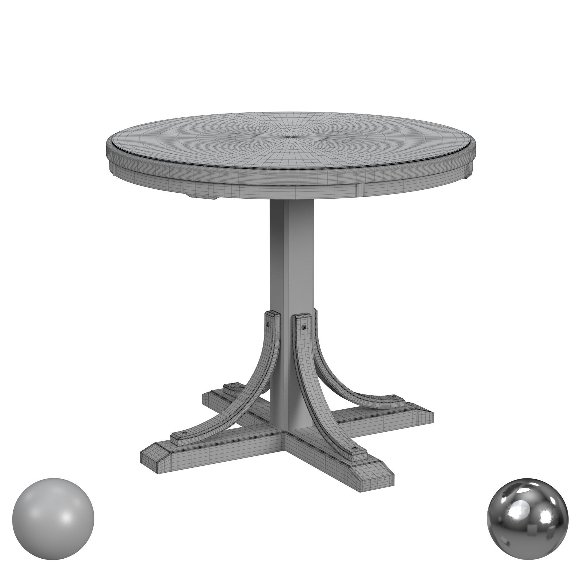Hillsdale Furniture Counter Height Round Dining Table 3D model_3