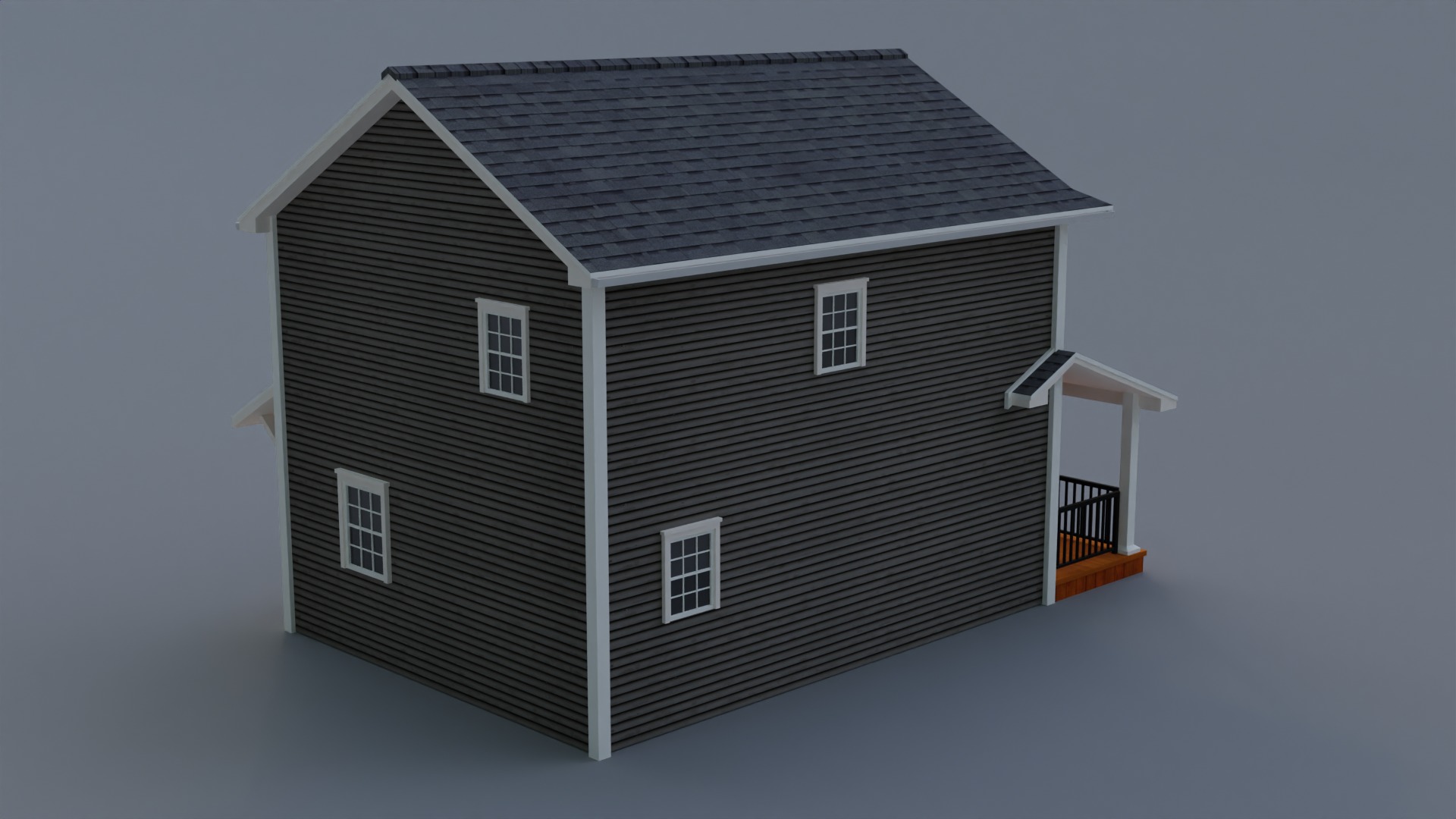 Low Poly house 12 Low-poly 3D model_8