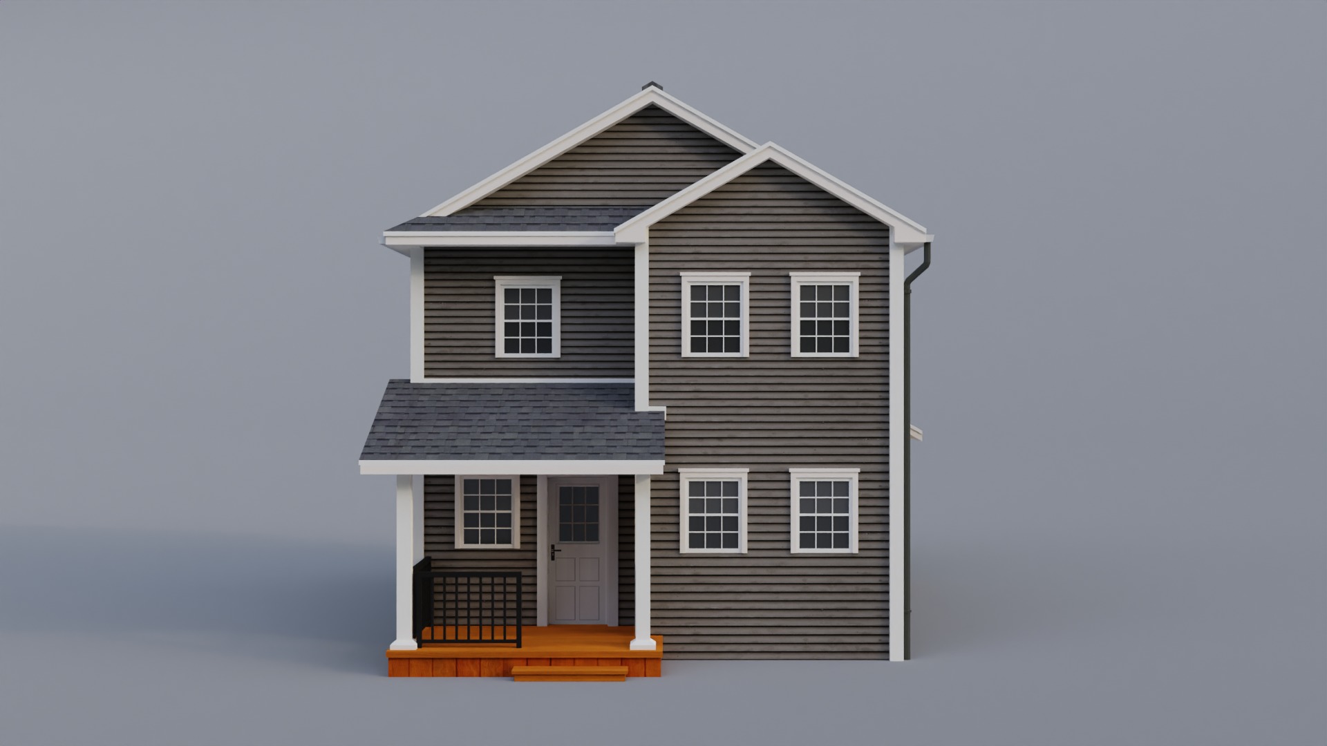 Low Poly house 12 Low-poly 3D model_1