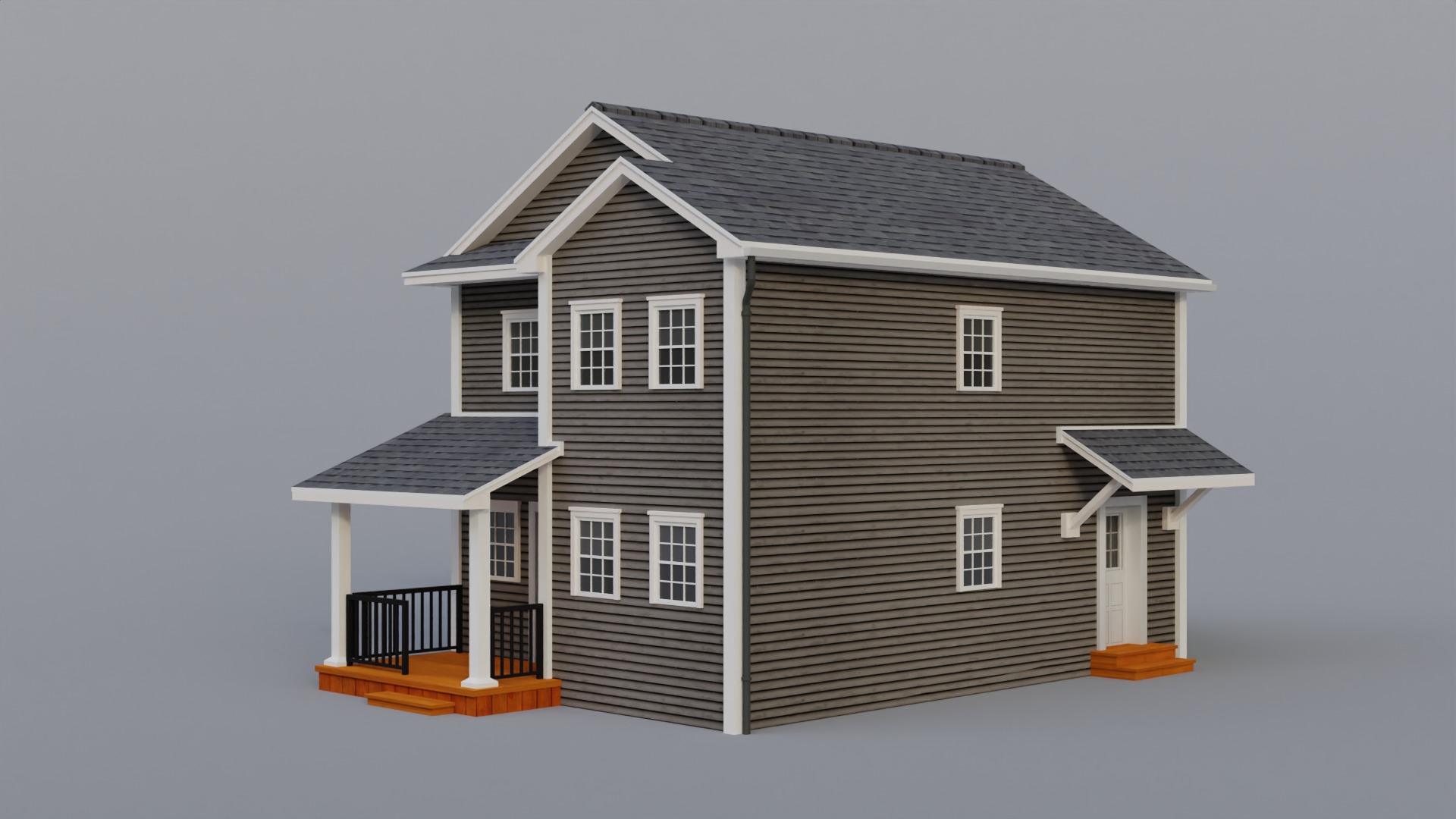 Low Poly house 12 Low-poly 3D model_3