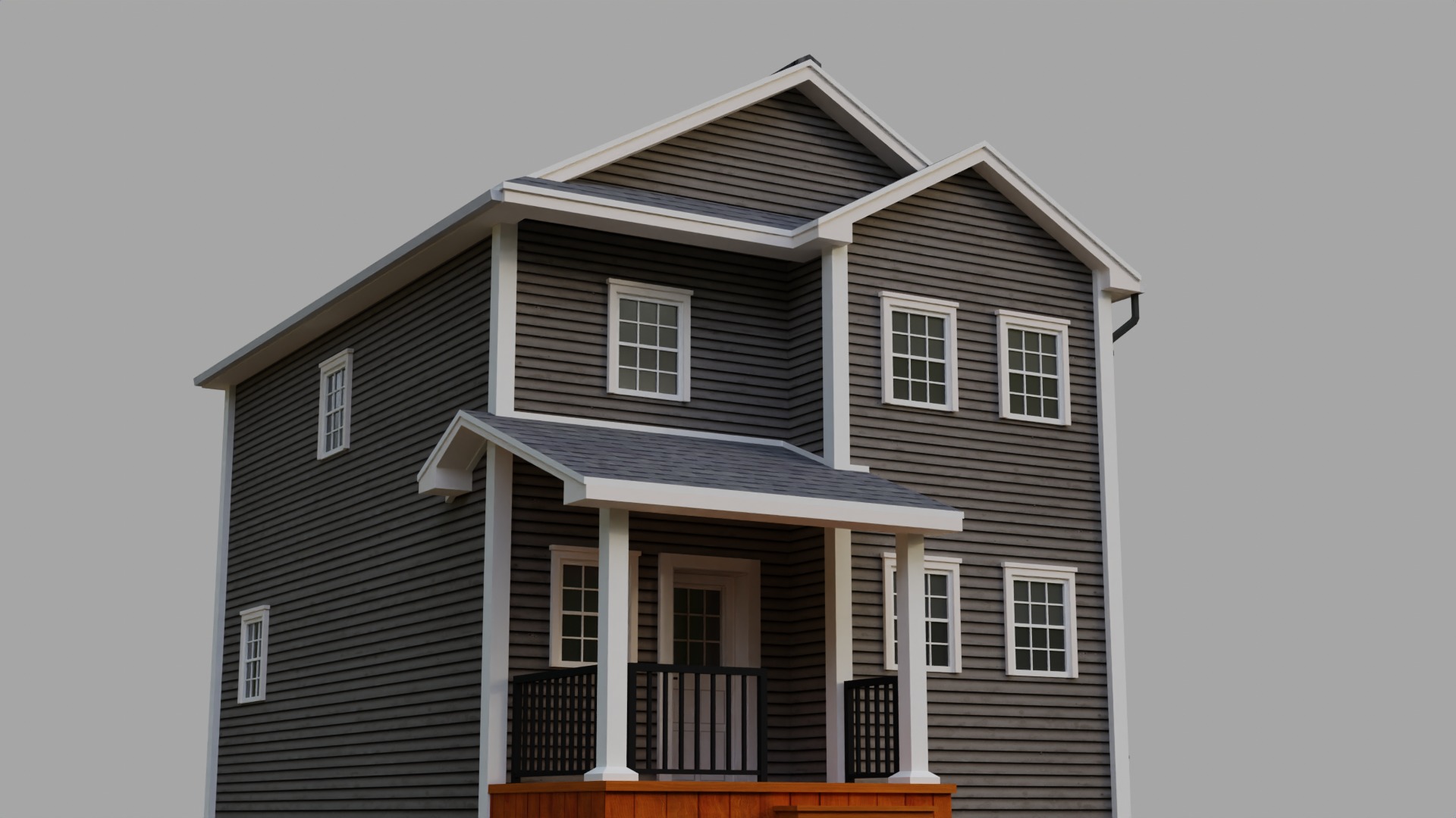 Low Poly house 12 Low-poly 3D model_2