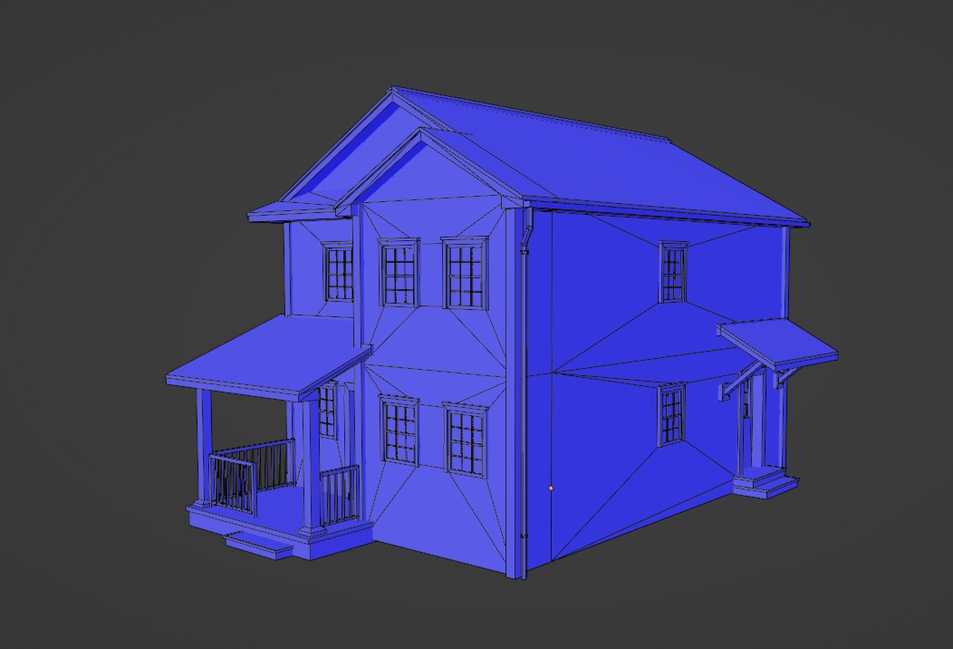 Low Poly house 12 Low-poly 3D model_10