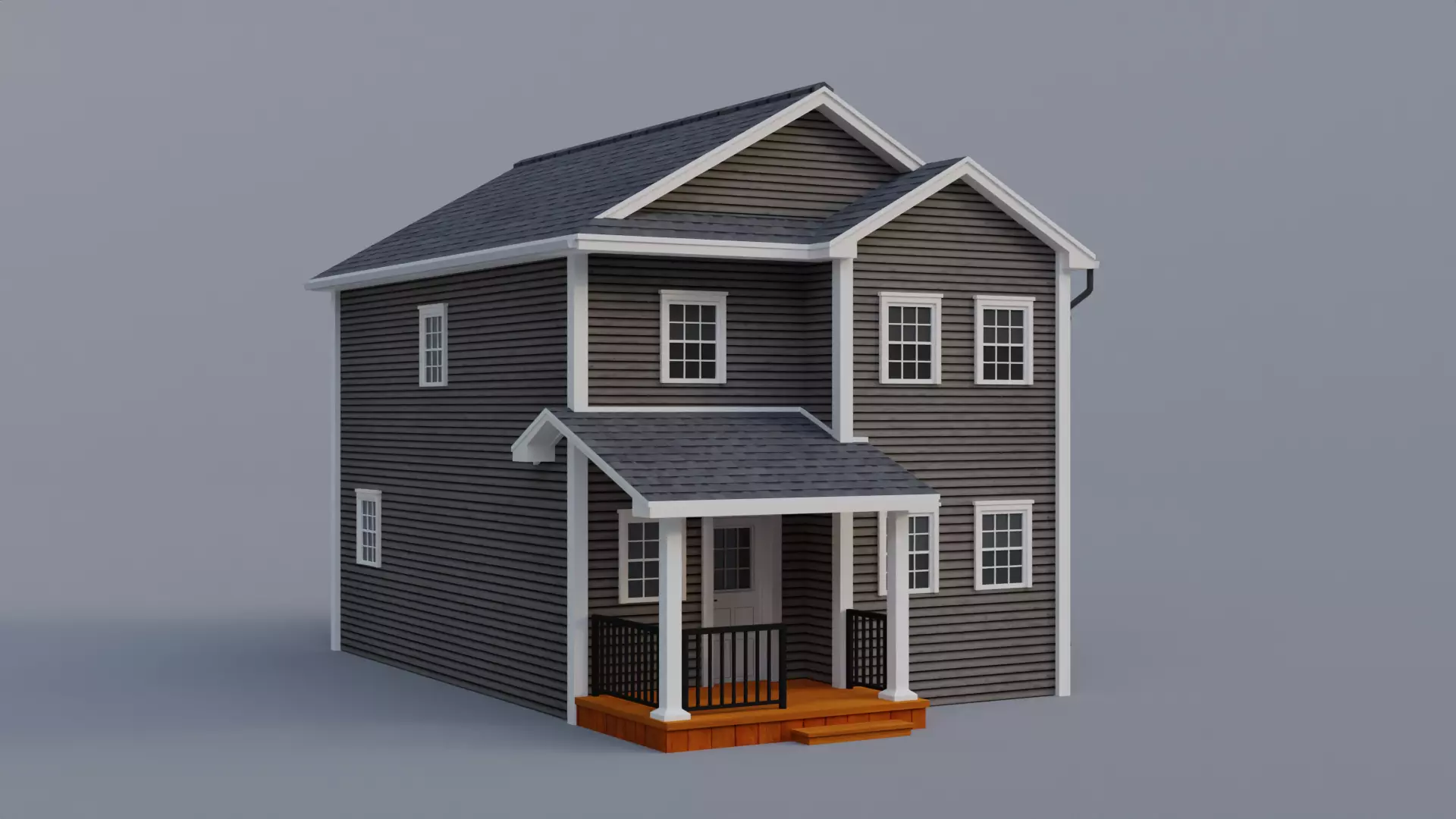 Low Poly house 12 Low-poly 3D model_0