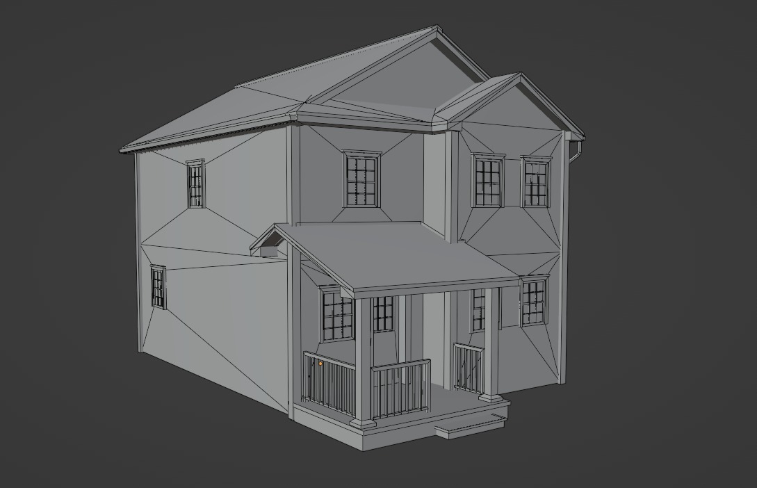 Low Poly house 12 Low-poly 3D model_9