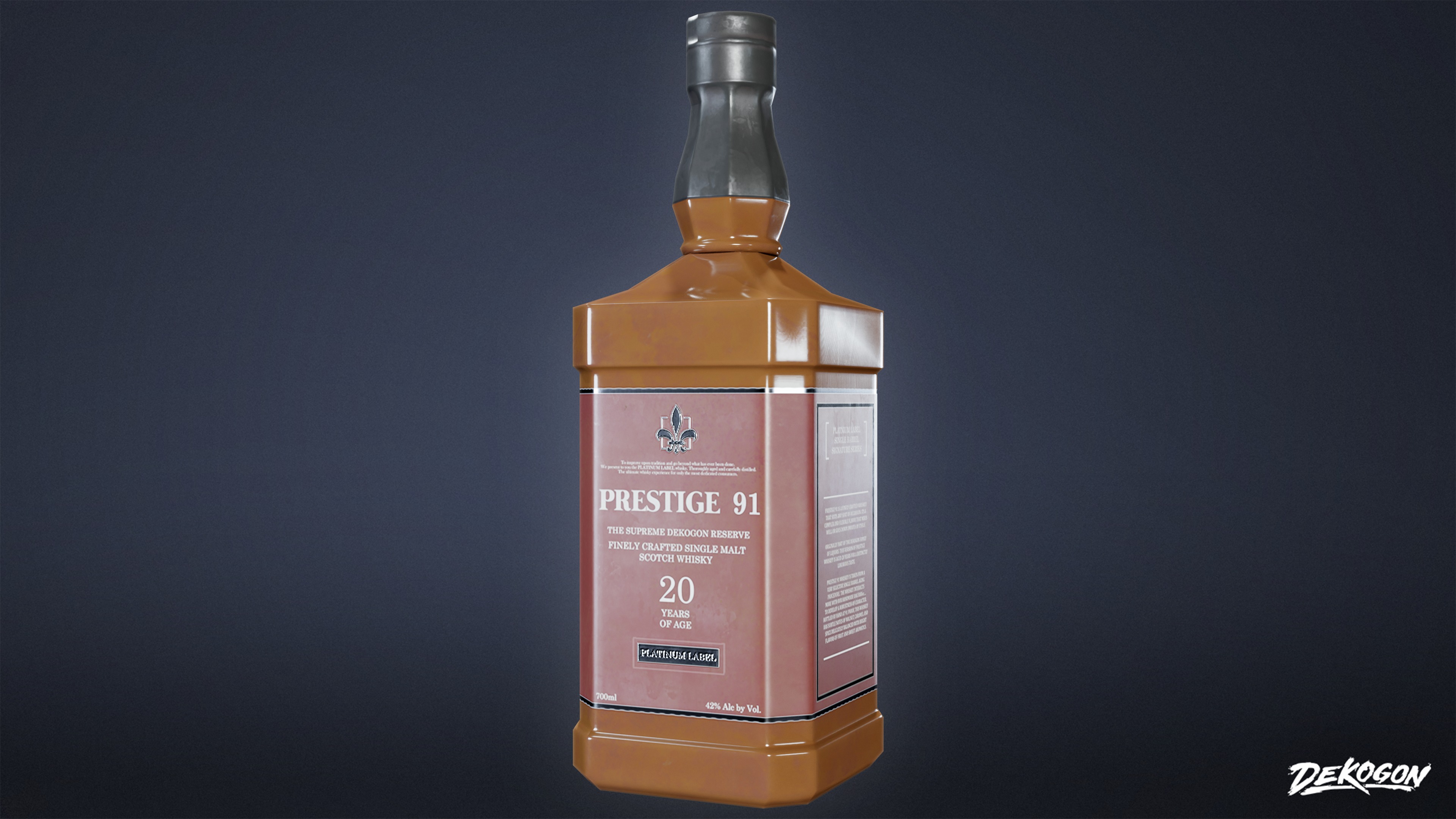 DIVE BAR - Liquor Bottles 01 - LOW POLY Low-poly 3D model_5