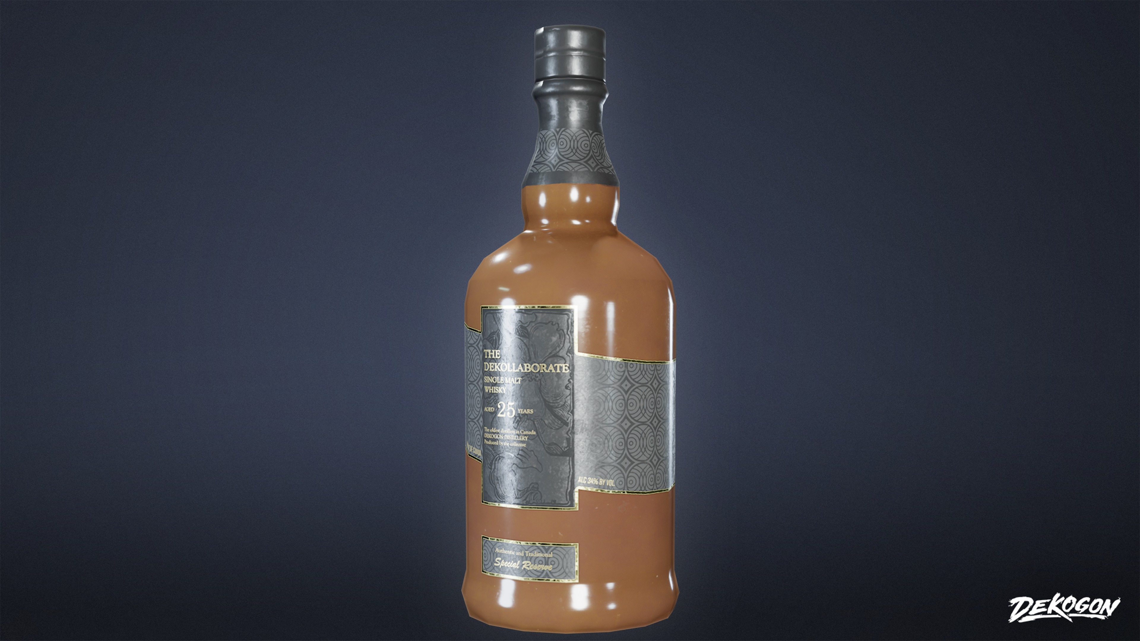 DIVE BAR - Liquor Bottles 01 - LOW POLY Low-poly 3D model_6
