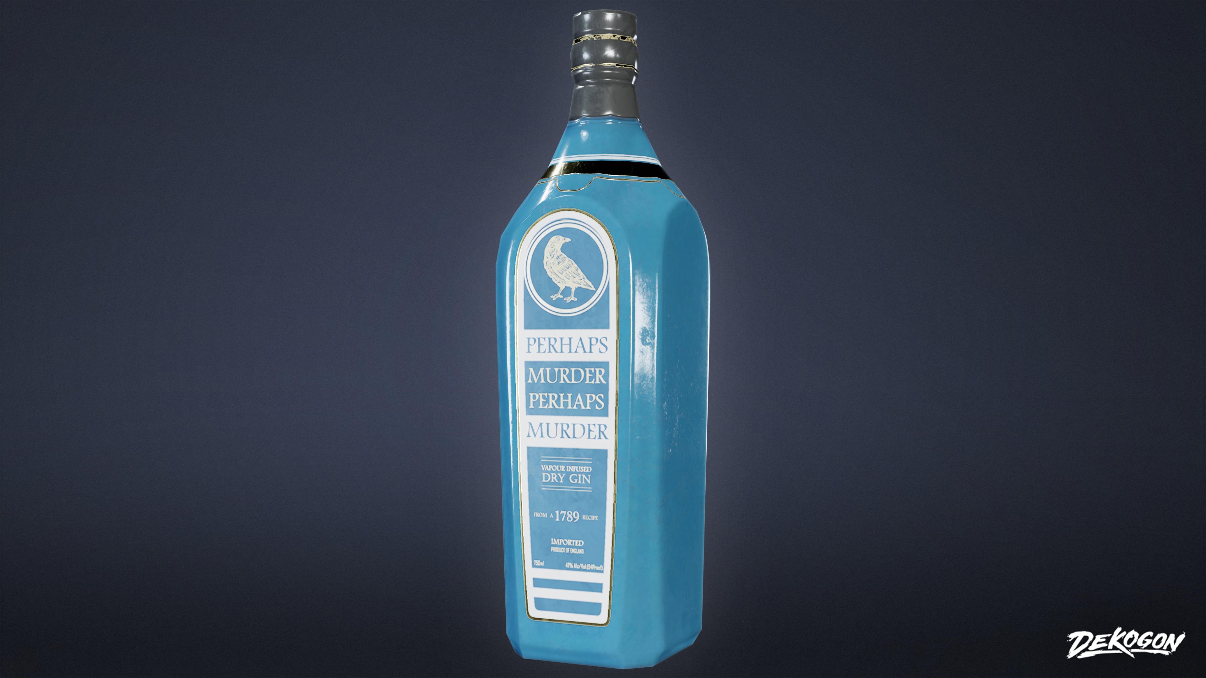 DIVE BAR - Liquor Bottles 01 - LOW POLY Low-poly 3D model_3