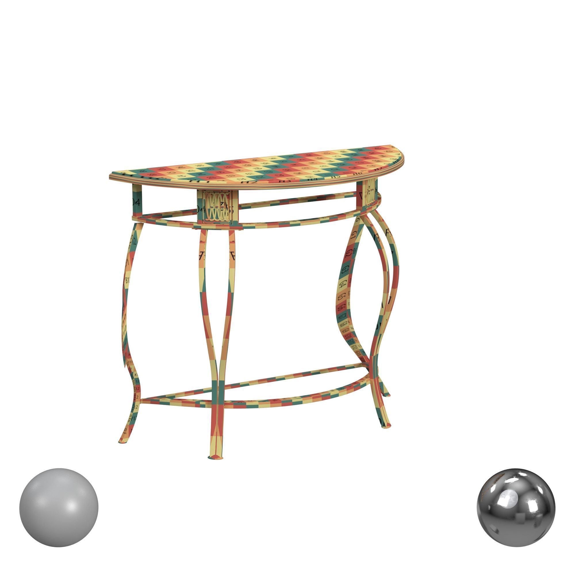 Hillsdale Montello Wood Top Console Table 3D model_2