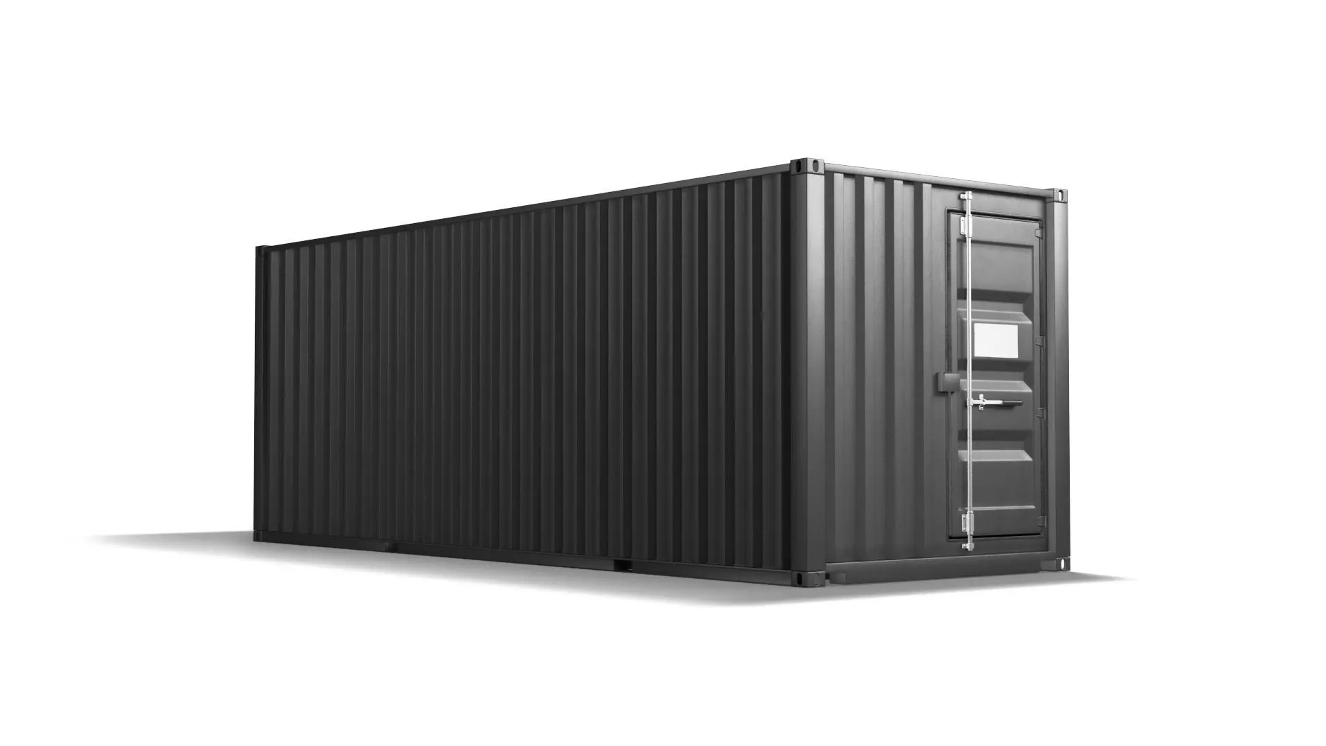 Black Cargo Container - shipping steel box 3D model
