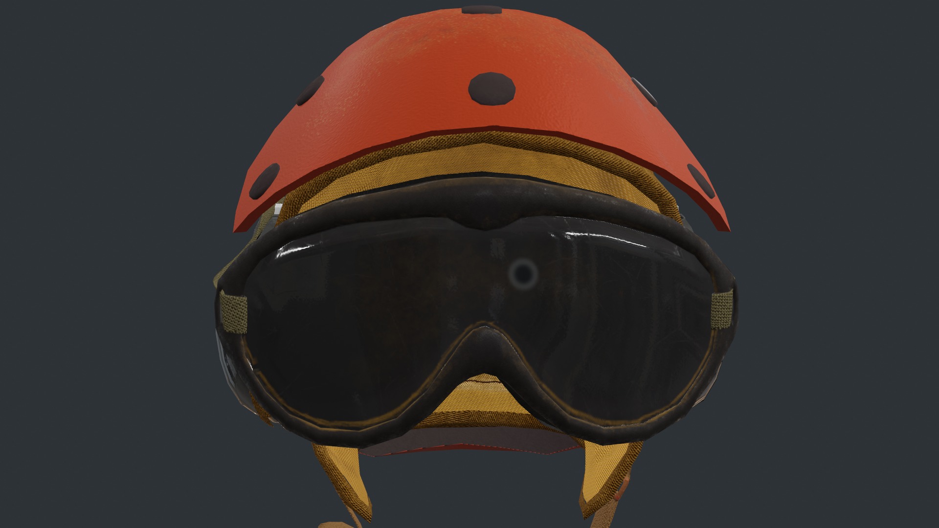 Flight deck Helmet Low-poly 3D model_2