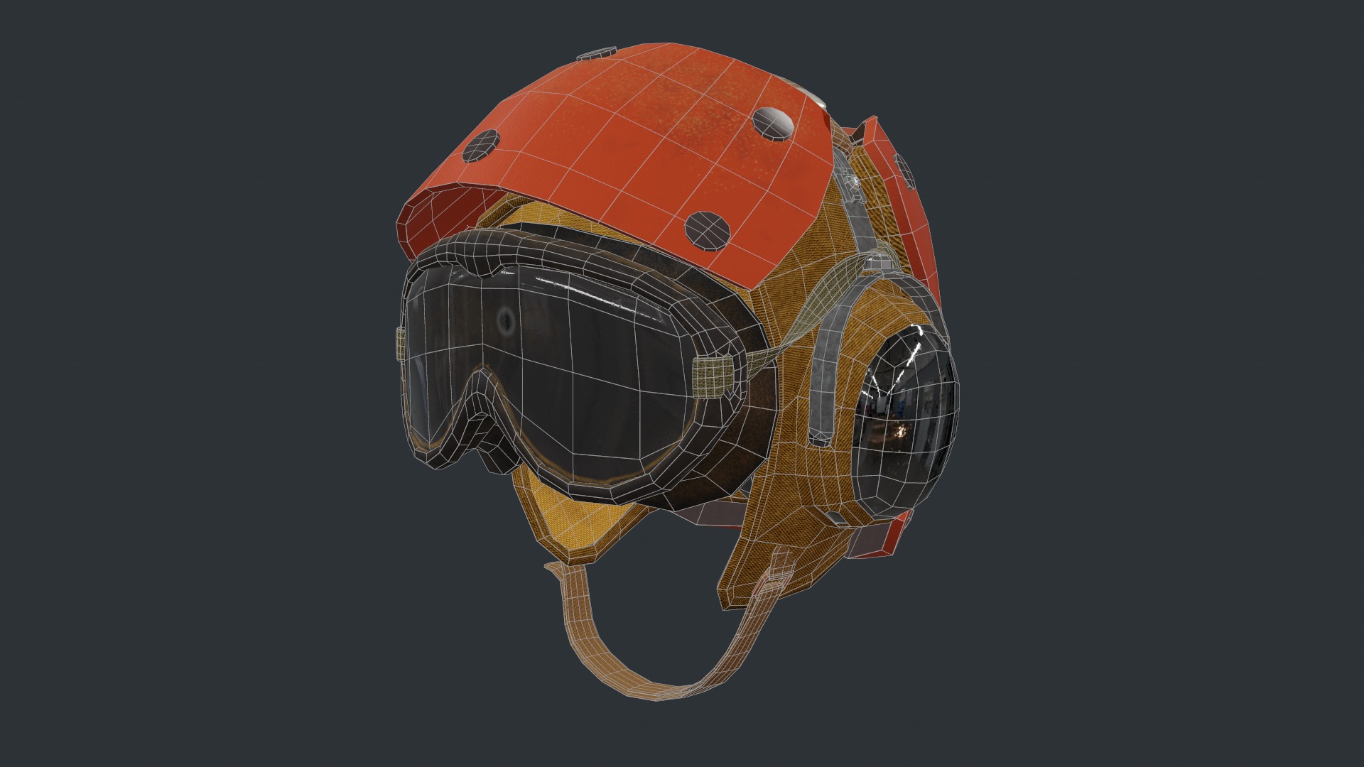 Flight deck Helmet Low-poly 3D model_18