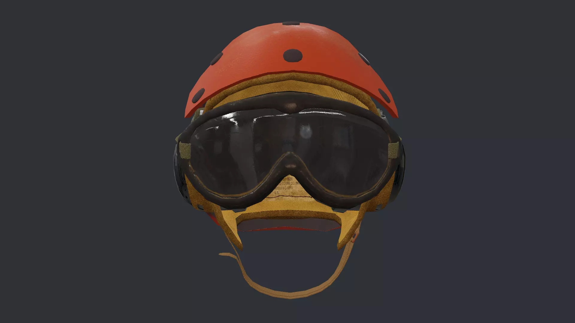 Flight deck Helmet Low-poly 3D model_0