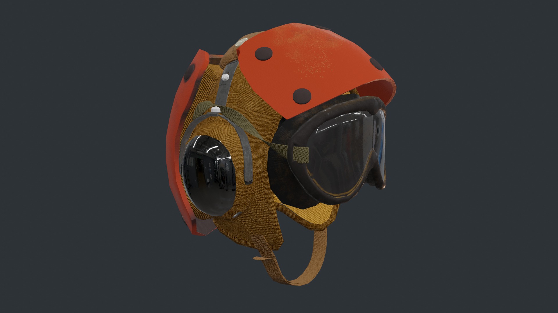 Flight deck Helmet Low-poly 3D model_19