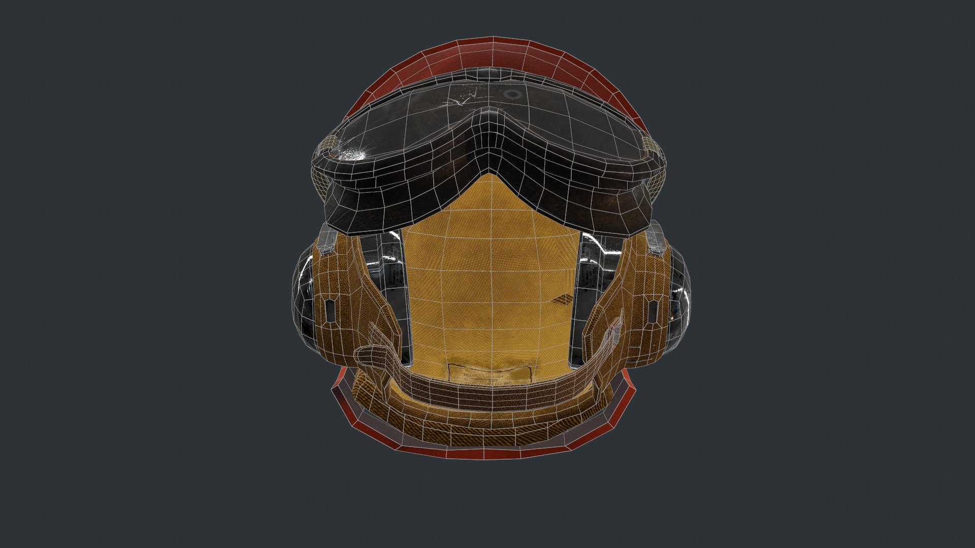 Flight deck Helmet Low-poly 3D model_13