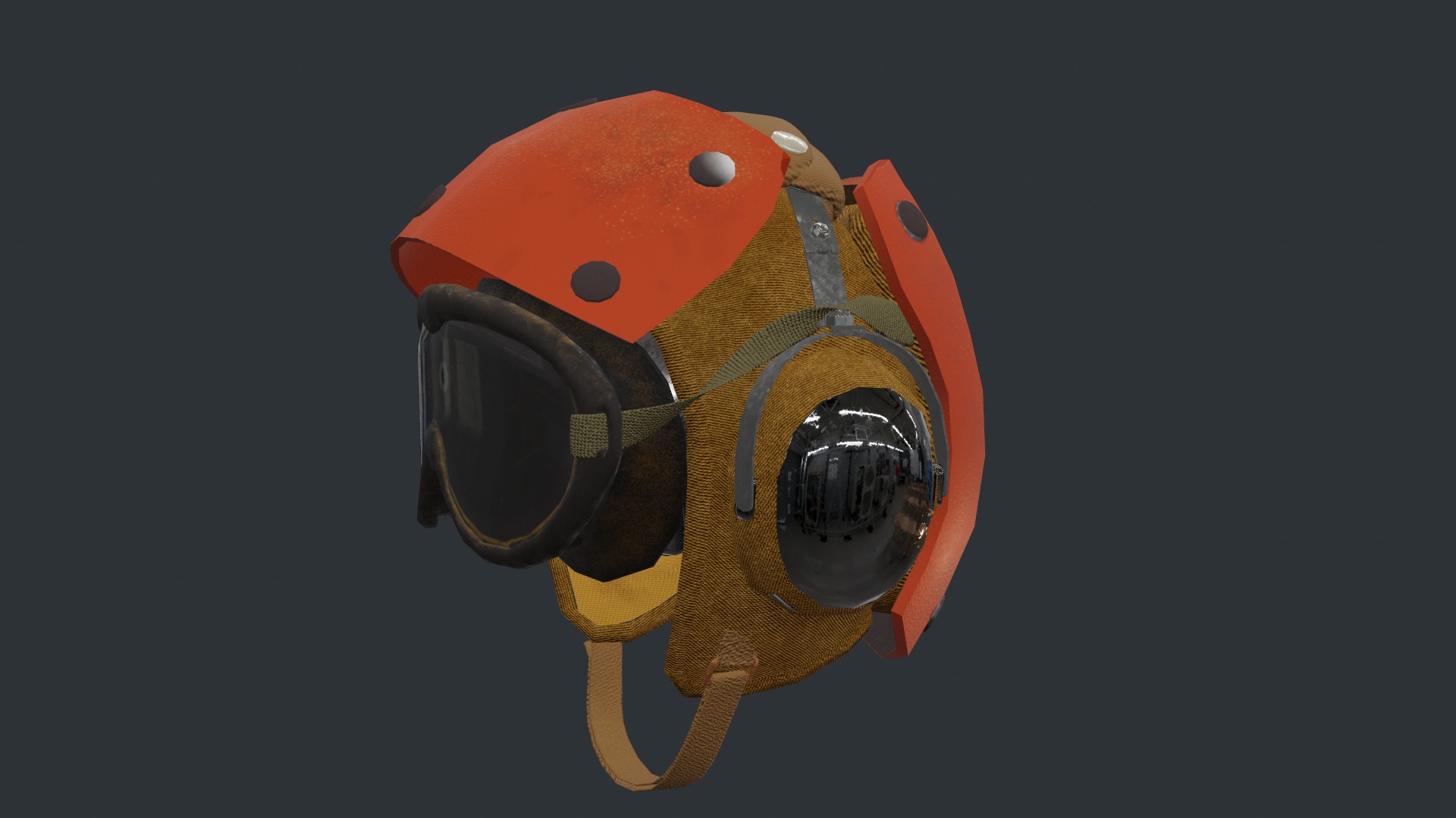 Flight deck Helmet Low-poly 3D model_5