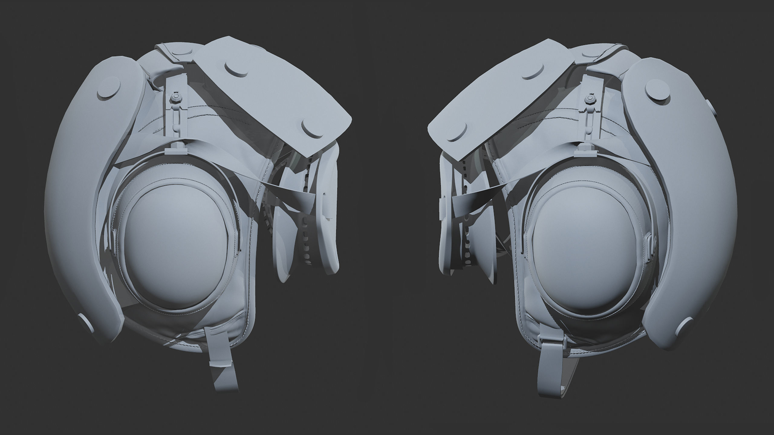 Flight deck Helmet Low-poly 3D model_16