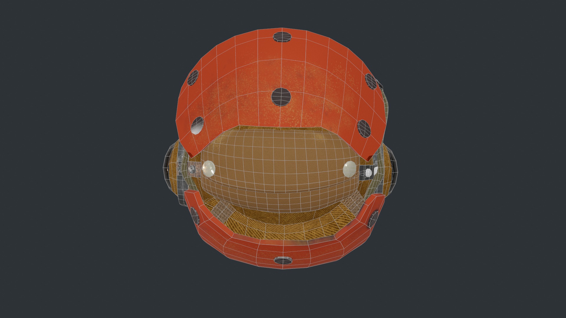 Flight deck Helmet Low-poly 3D model_10