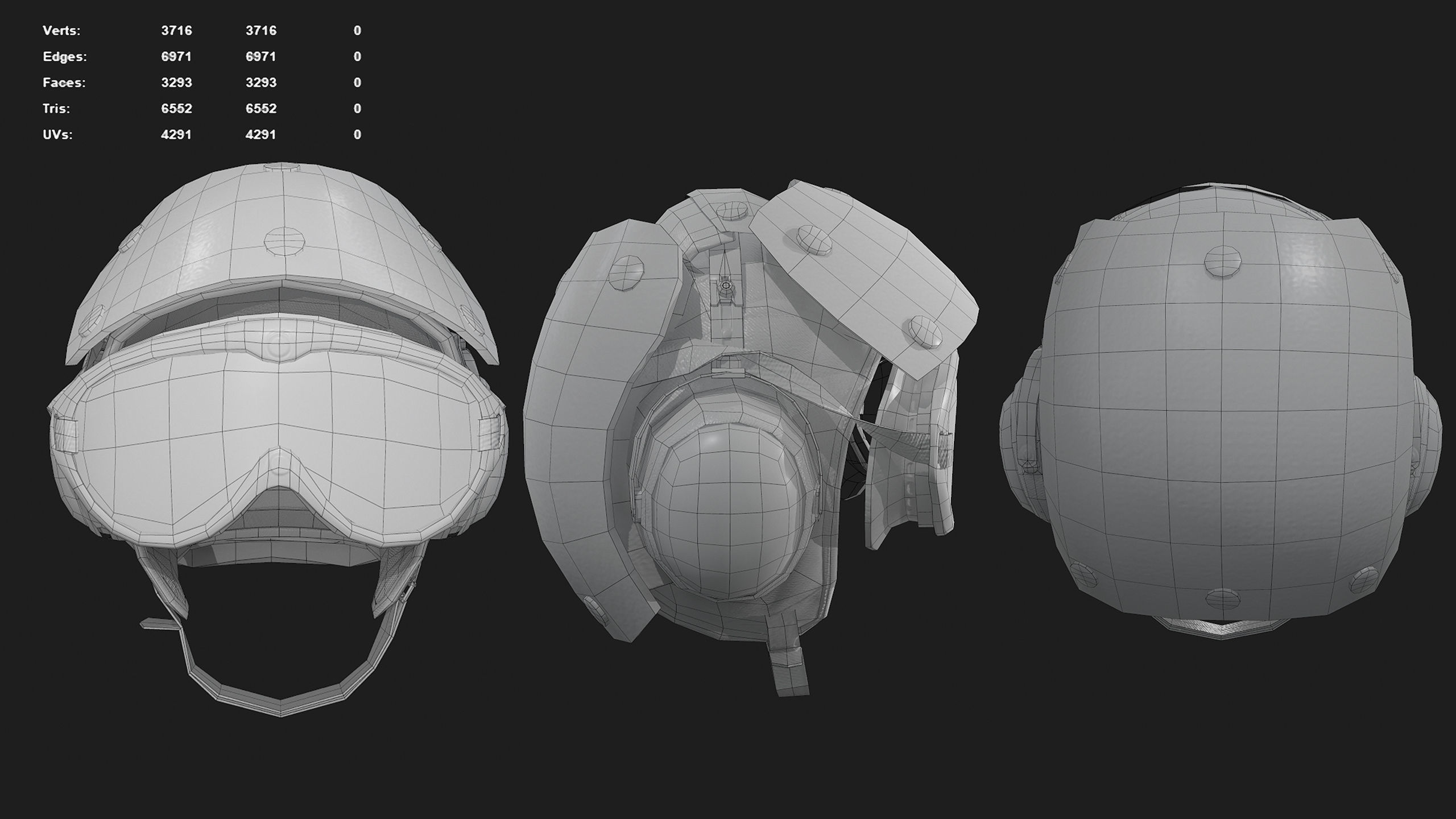 Flight deck Helmet Low-poly 3D model_15