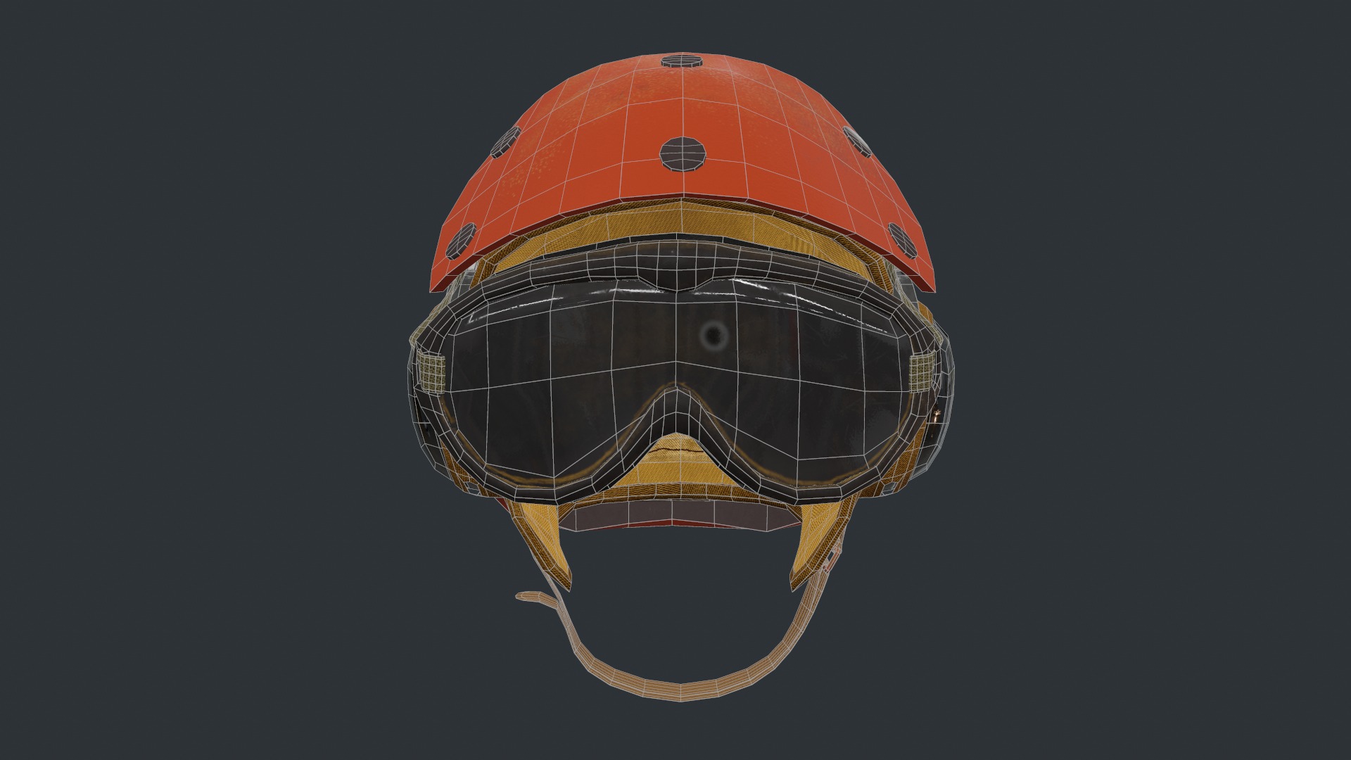 Flight deck Helmet Low-poly 3D model_11