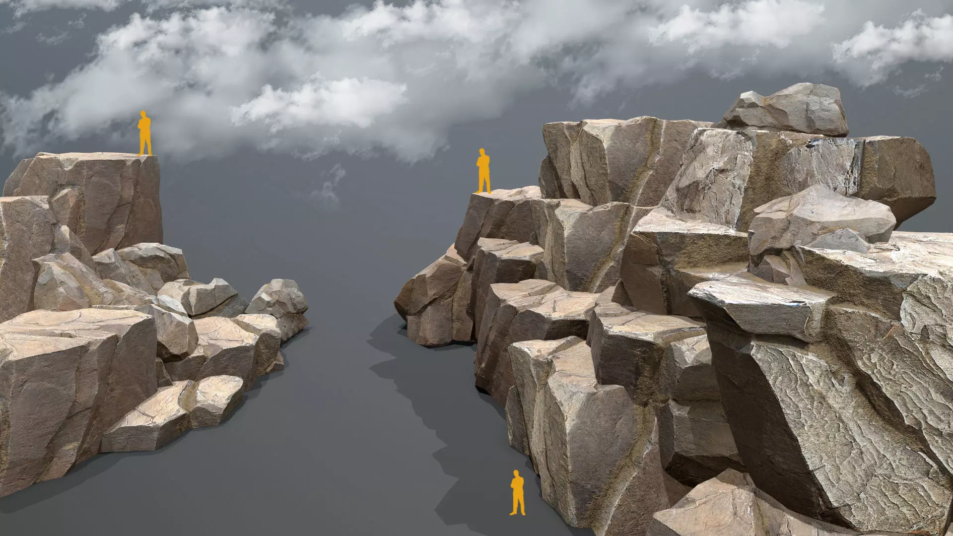 desert rocks Low-poly 3D model_0