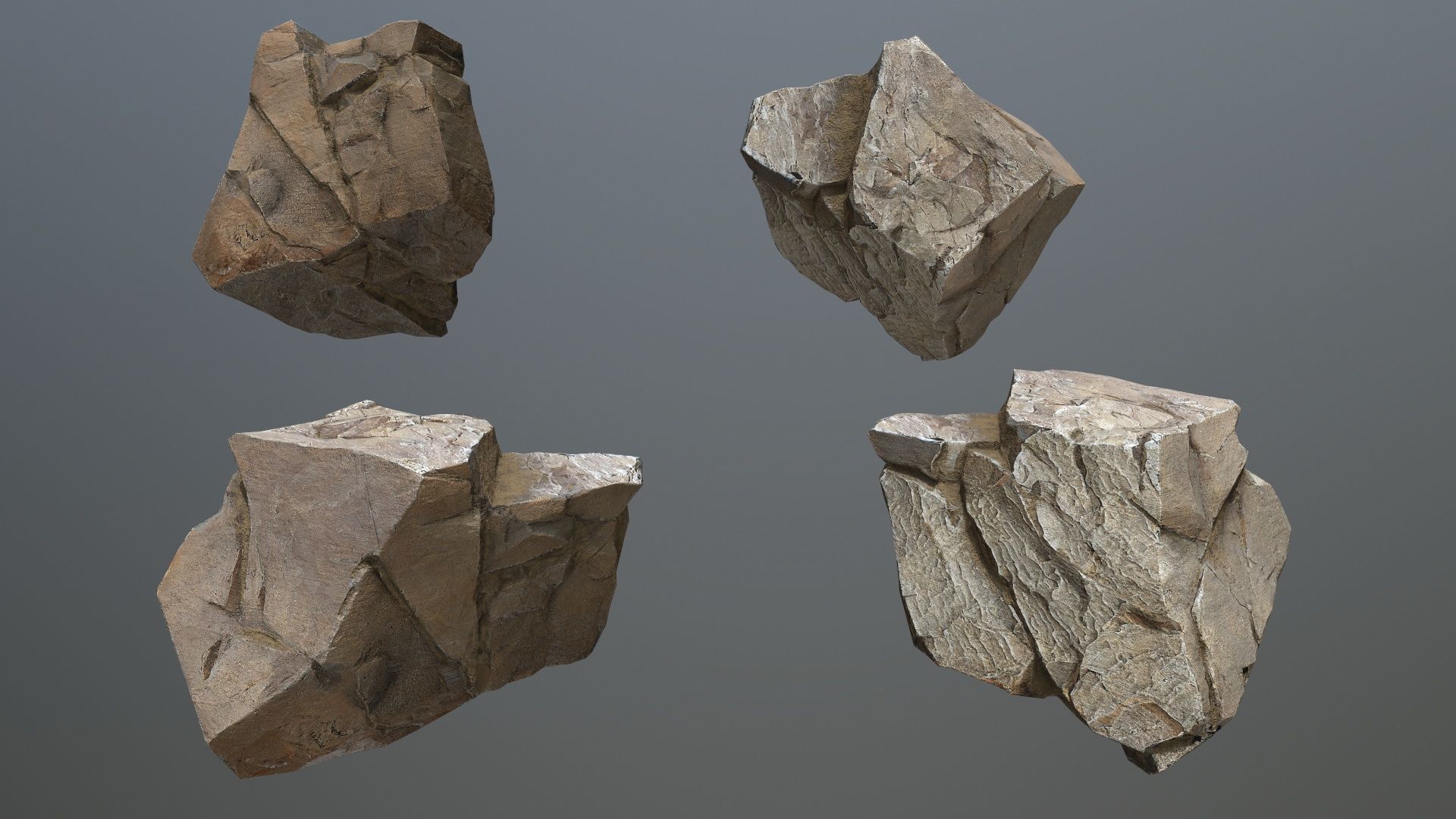 desert rocks Low-poly 3D model_15