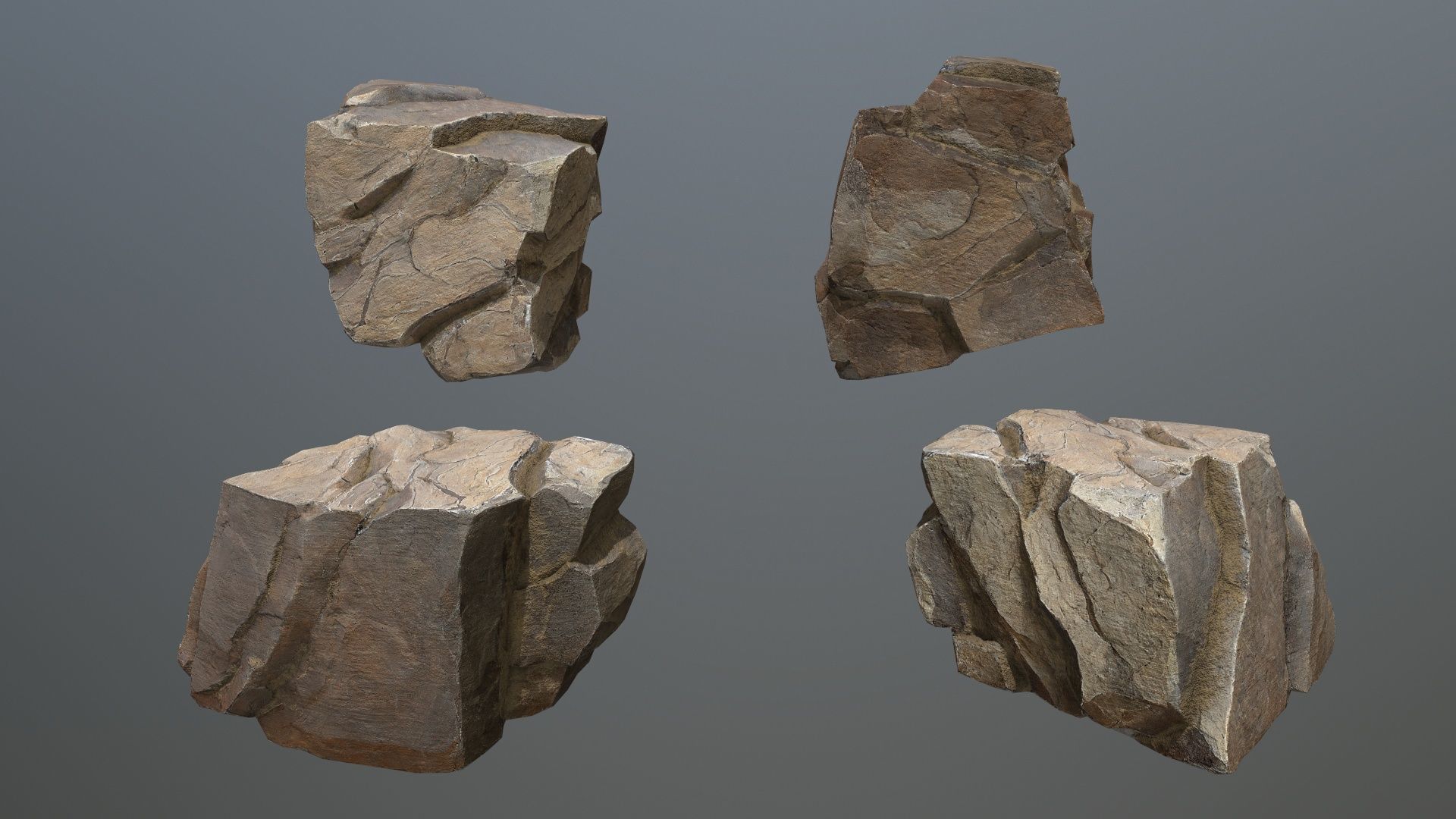 desert rocks Low-poly 3D model_14
