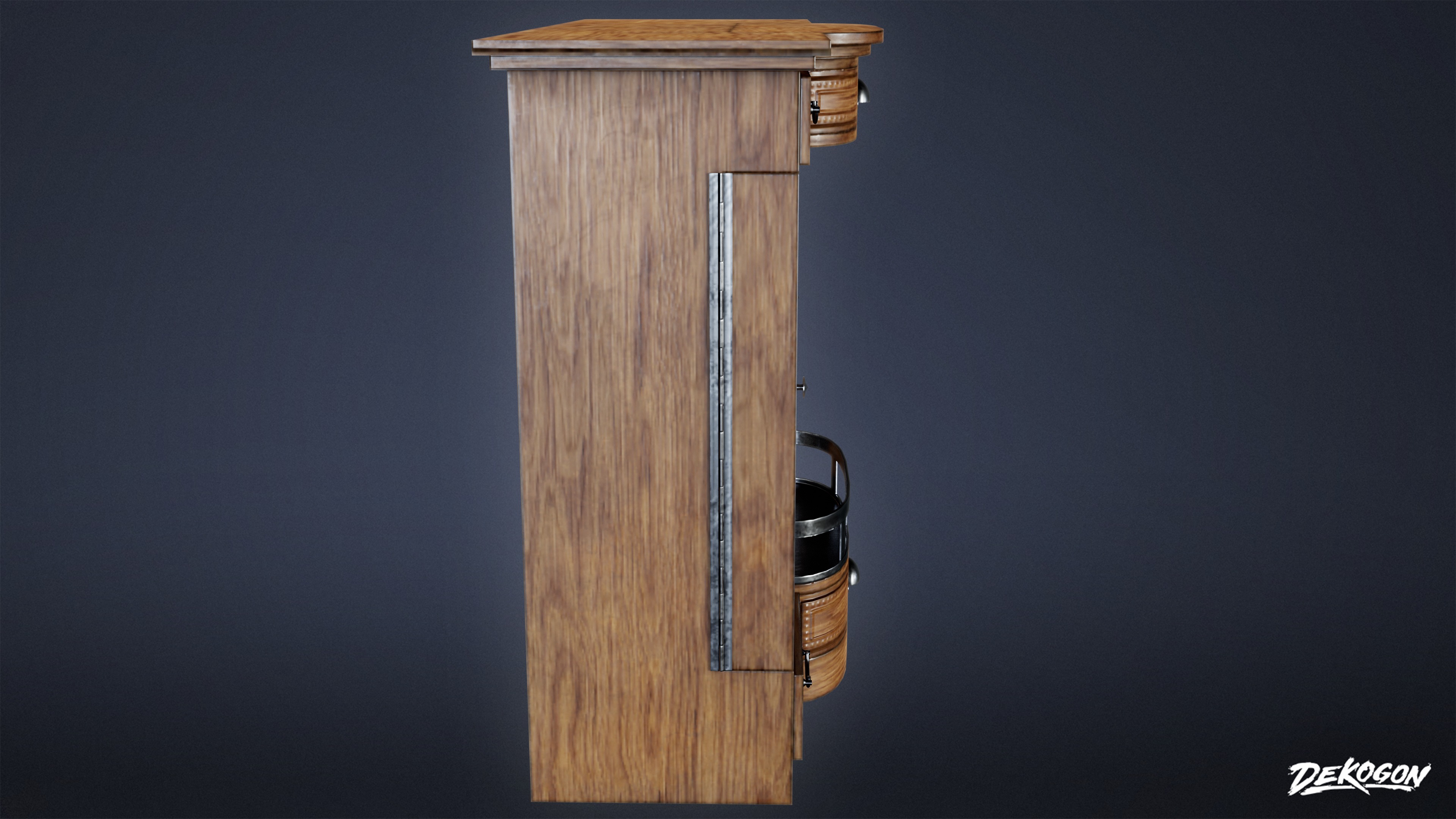 DIVE BAR - Liquor Cabinet 01 - LOW POLY Low-poly 3D model_2