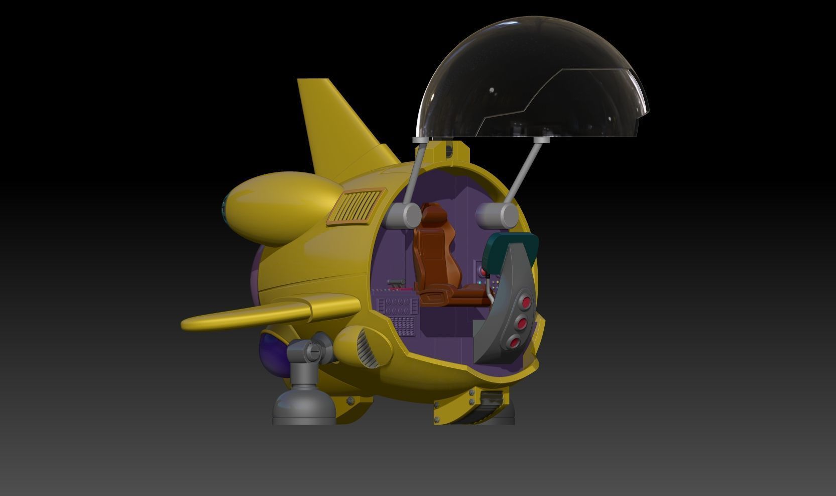 fan-art Dragon Ball Shf Bulma 991 Airship  model kit 3D print model_7