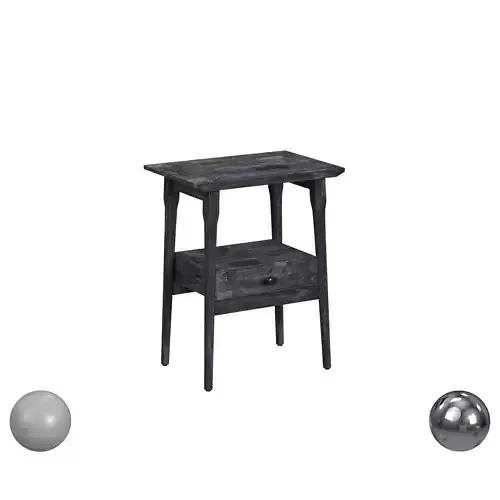 Kit Side Table Matte Black Rectangle Accent Table