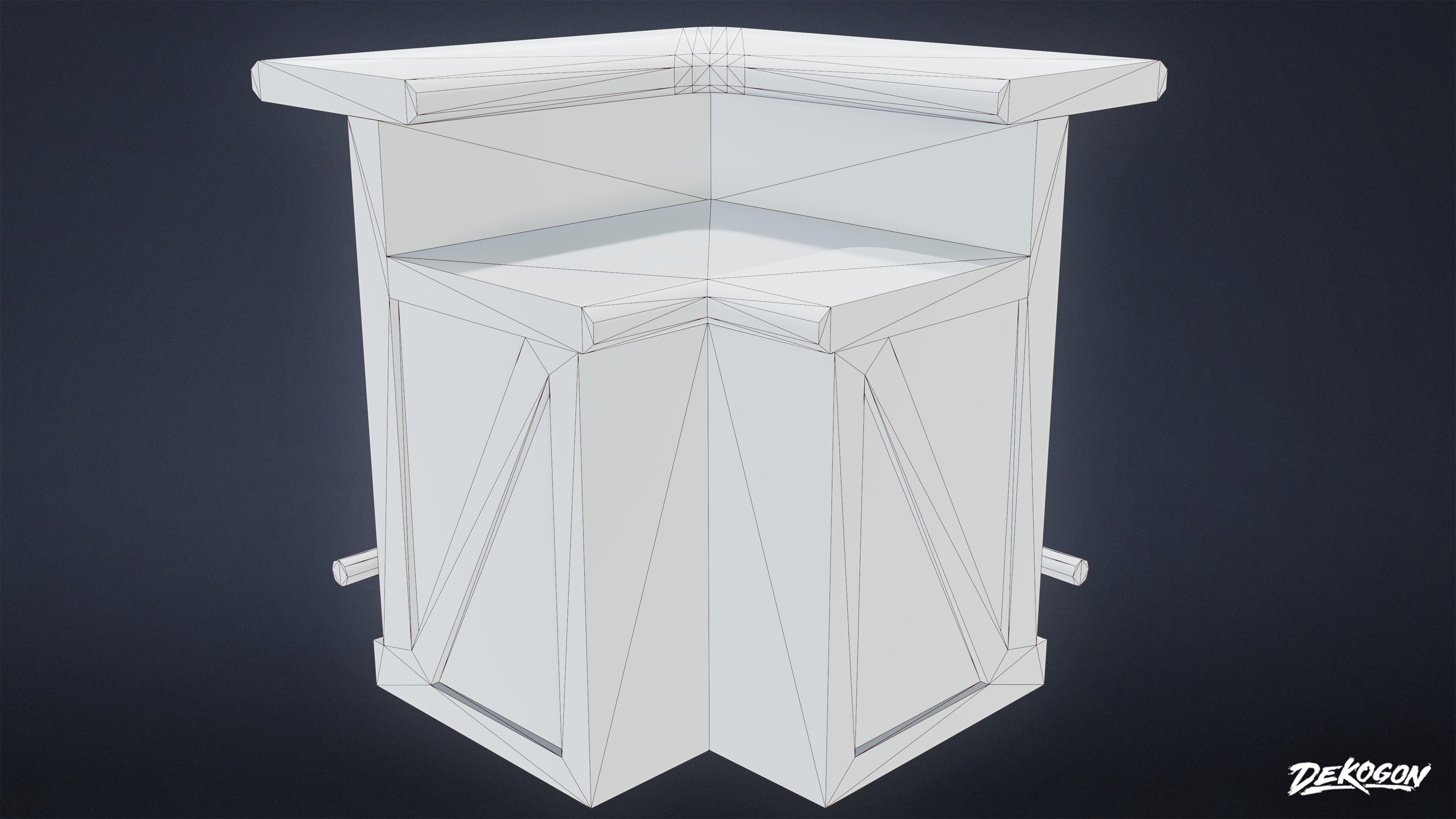 DIVE BAR - Modular Bar 01 - LOW POLY Low-poly 3D model_7