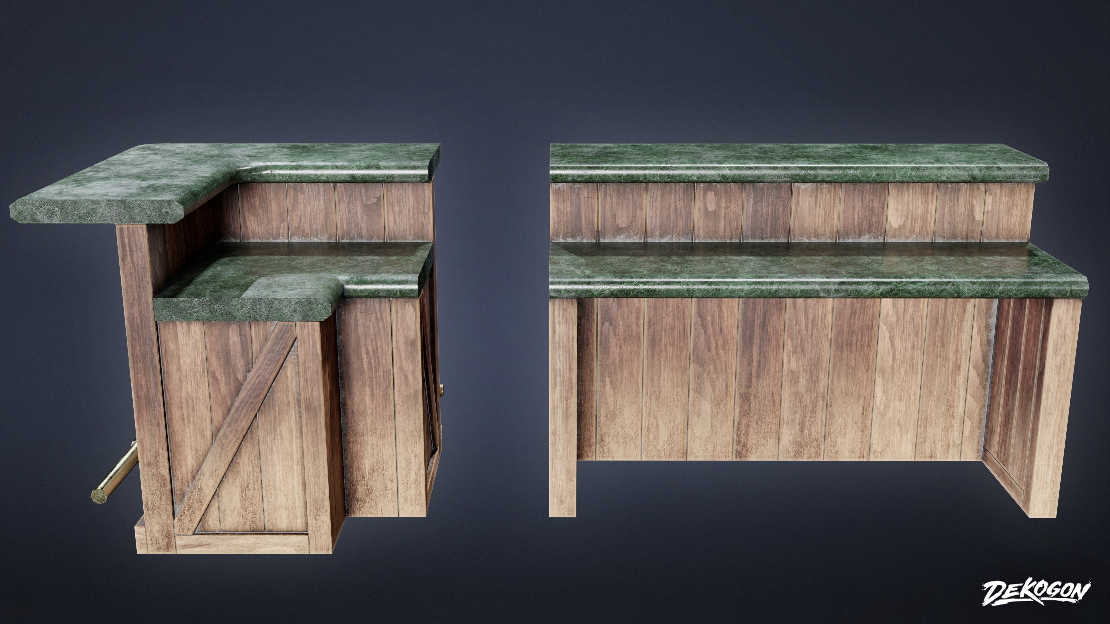 DIVE BAR - Modular Bar 01 - LOW POLY Low-poly 3D model_1