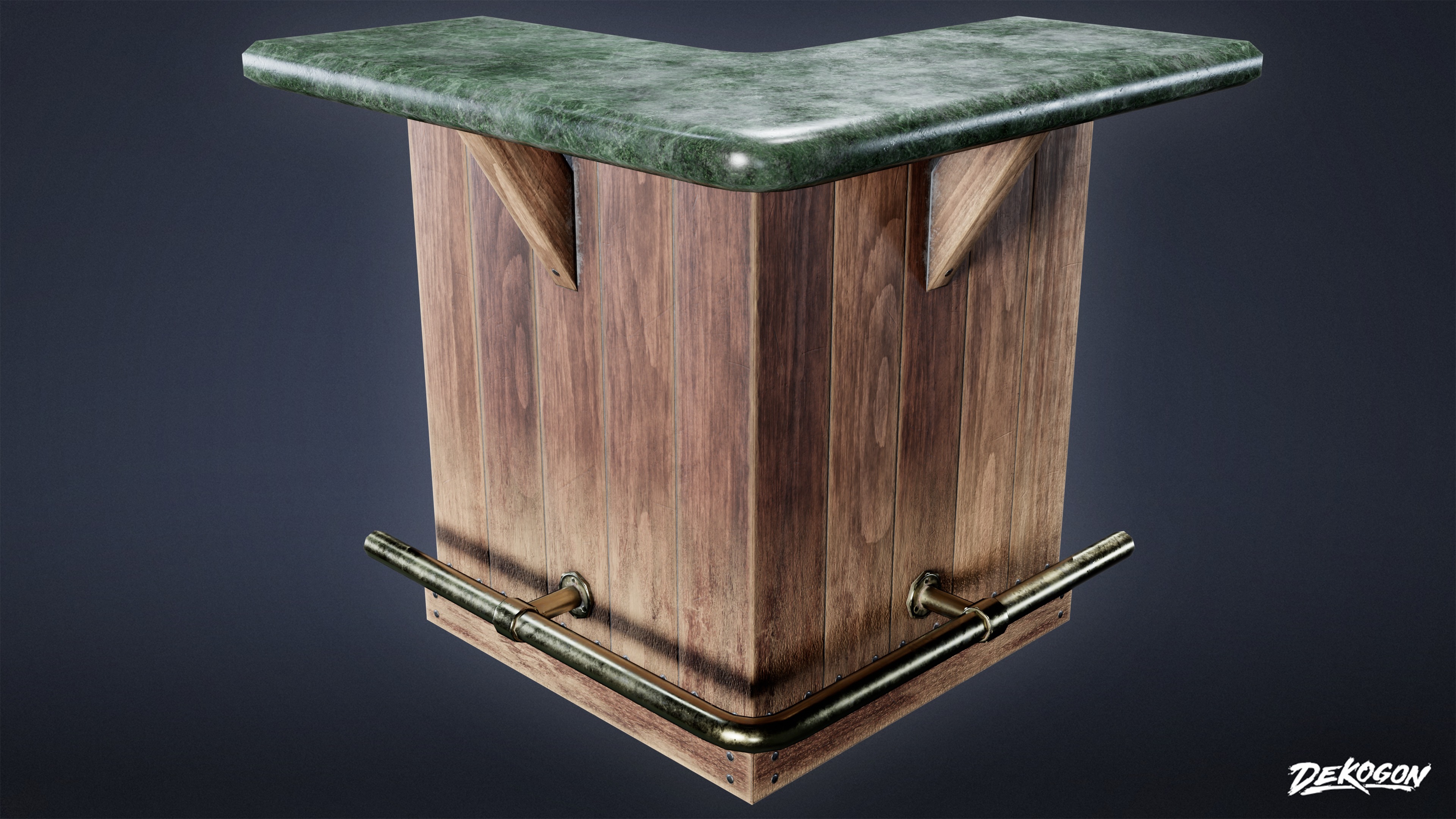 DIVE BAR - Modular Bar 01 - LOW POLY Low-poly 3D model_5