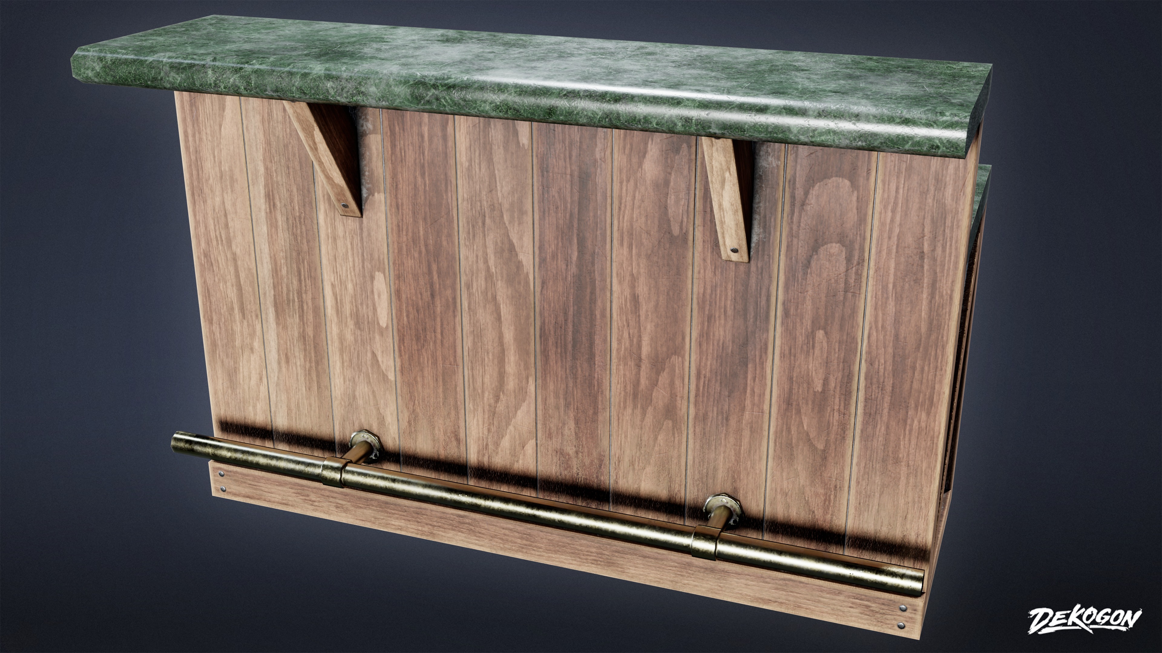 DIVE BAR - Modular Bar 01 - LOW POLY Low-poly 3D model_4