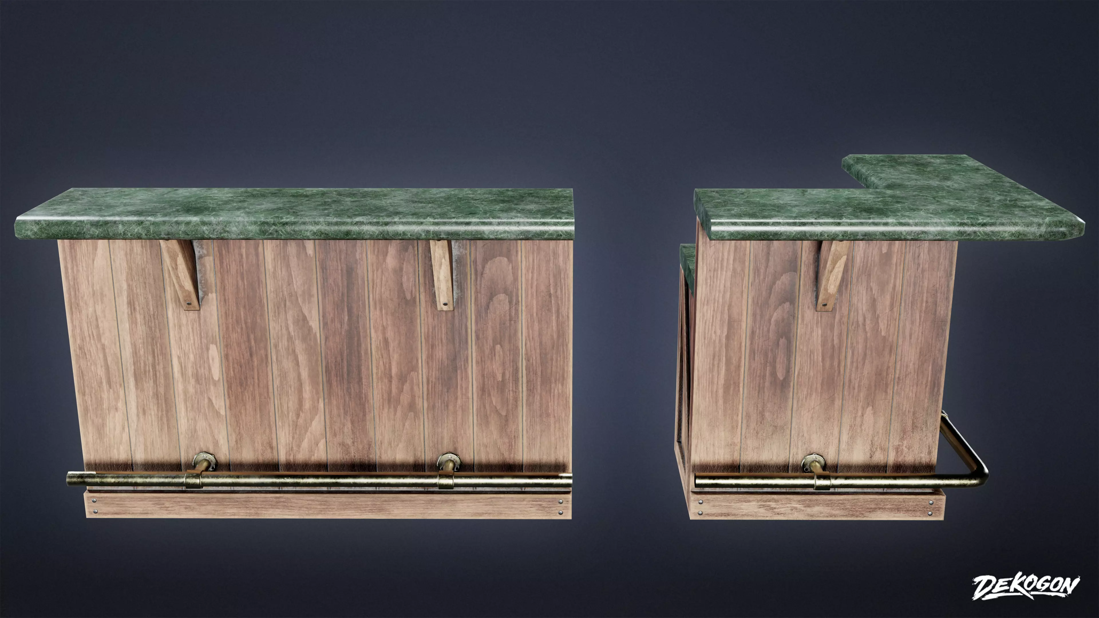 DIVE BAR - Modular Bar 01 - LOW POLY Low-poly 3D model_0