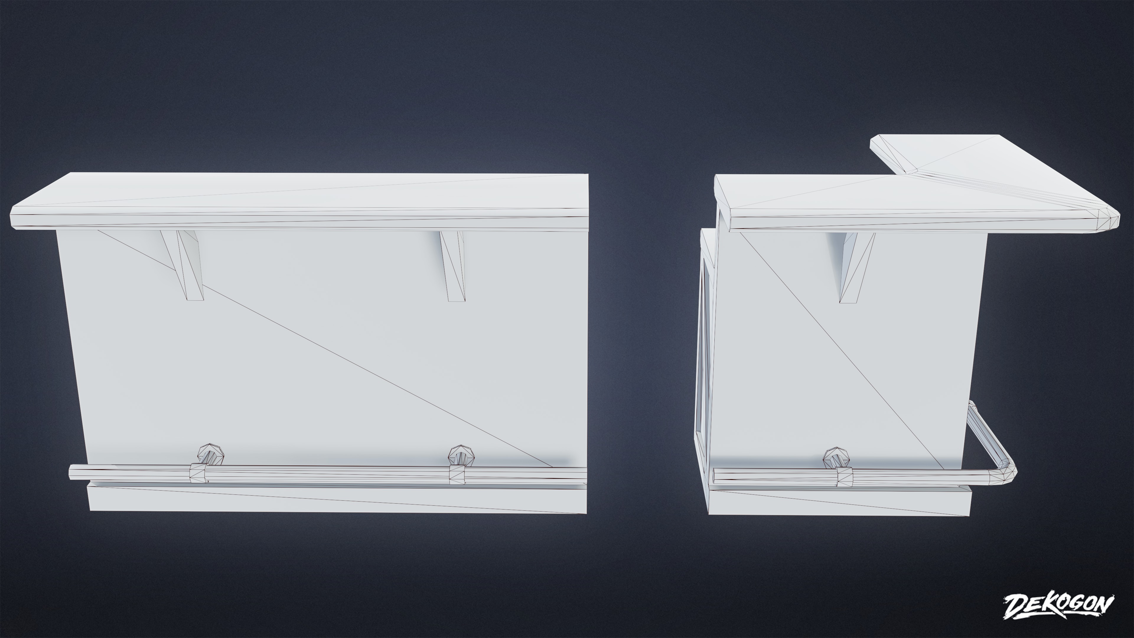 DIVE BAR - Modular Bar 01 - LOW POLY Low-poly 3D model_9