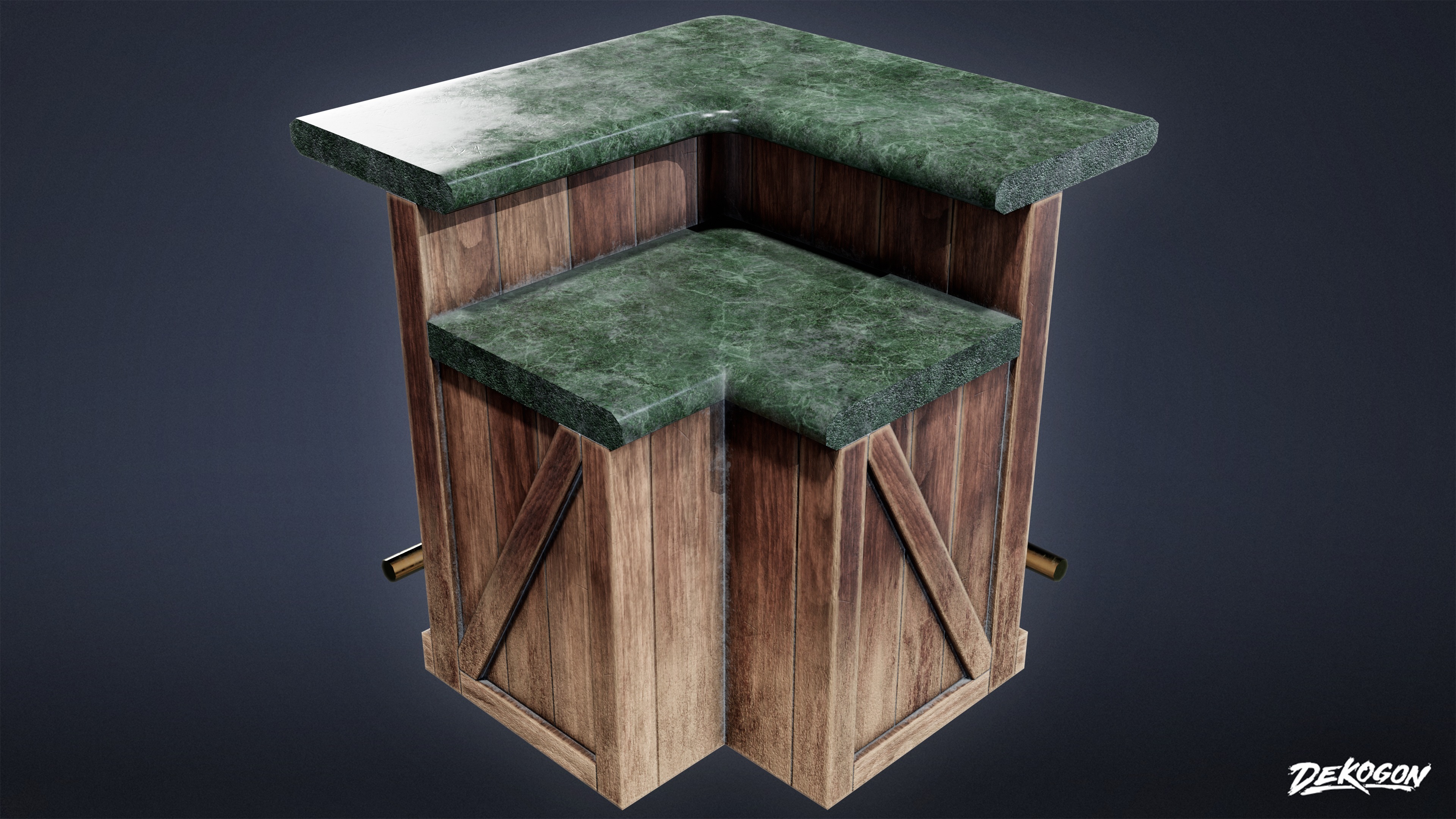 DIVE BAR - Modular Bar 01 - LOW POLY Low-poly 3D model_6