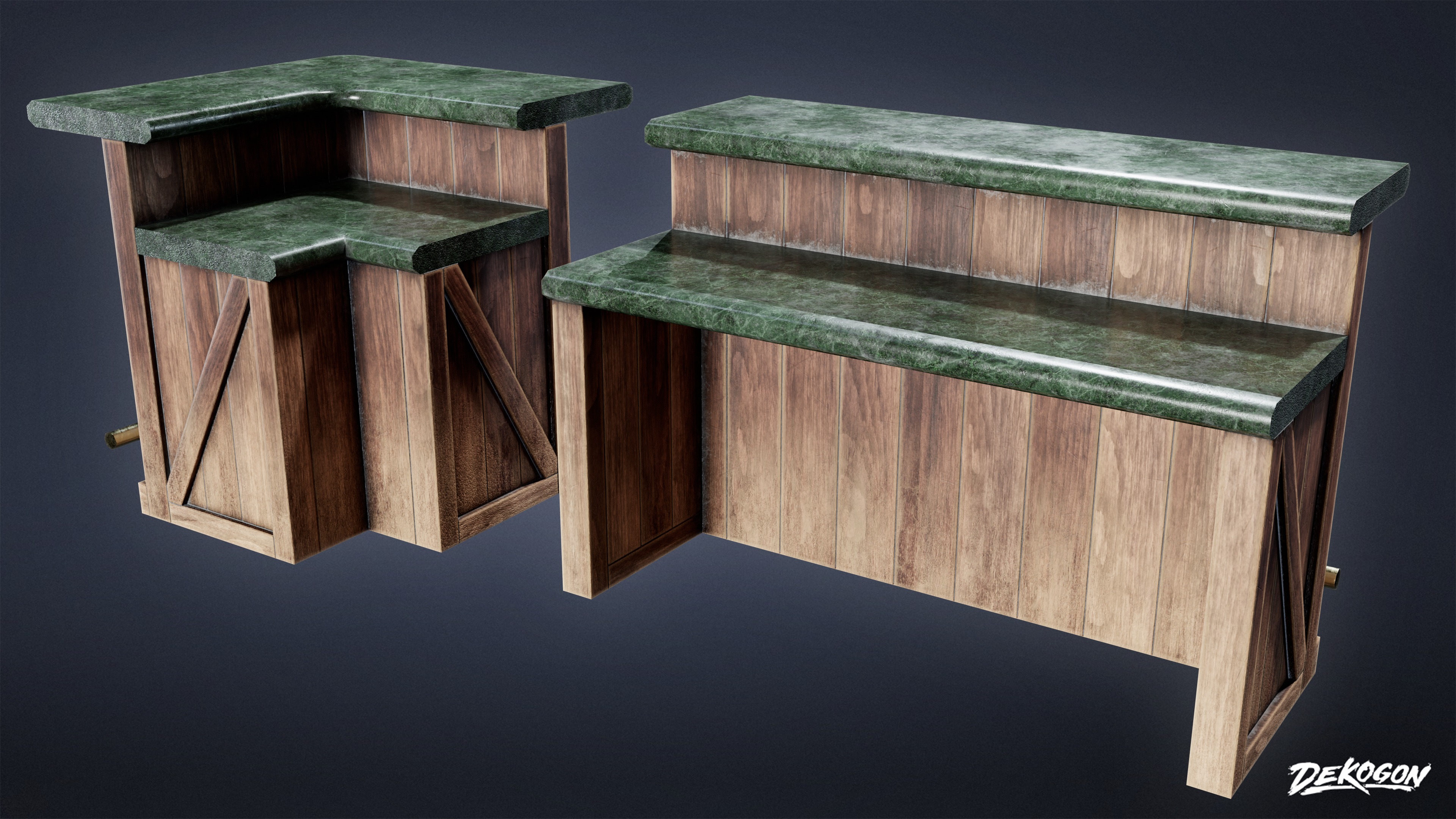 DIVE BAR - Modular Bar 01 - LOW POLY Low-poly 3D model_2