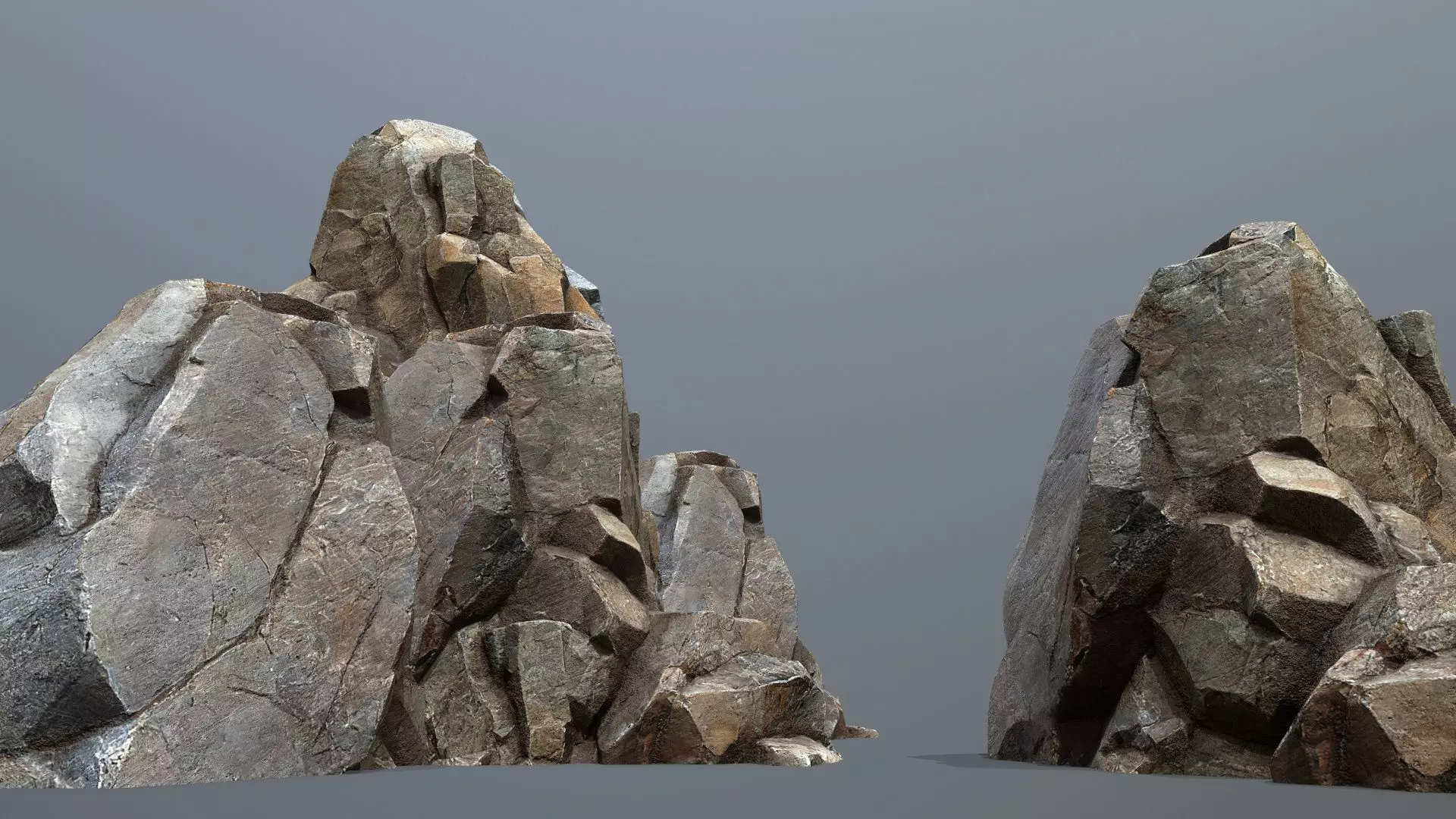 desert cliff rocks Low-poly 3D model_0