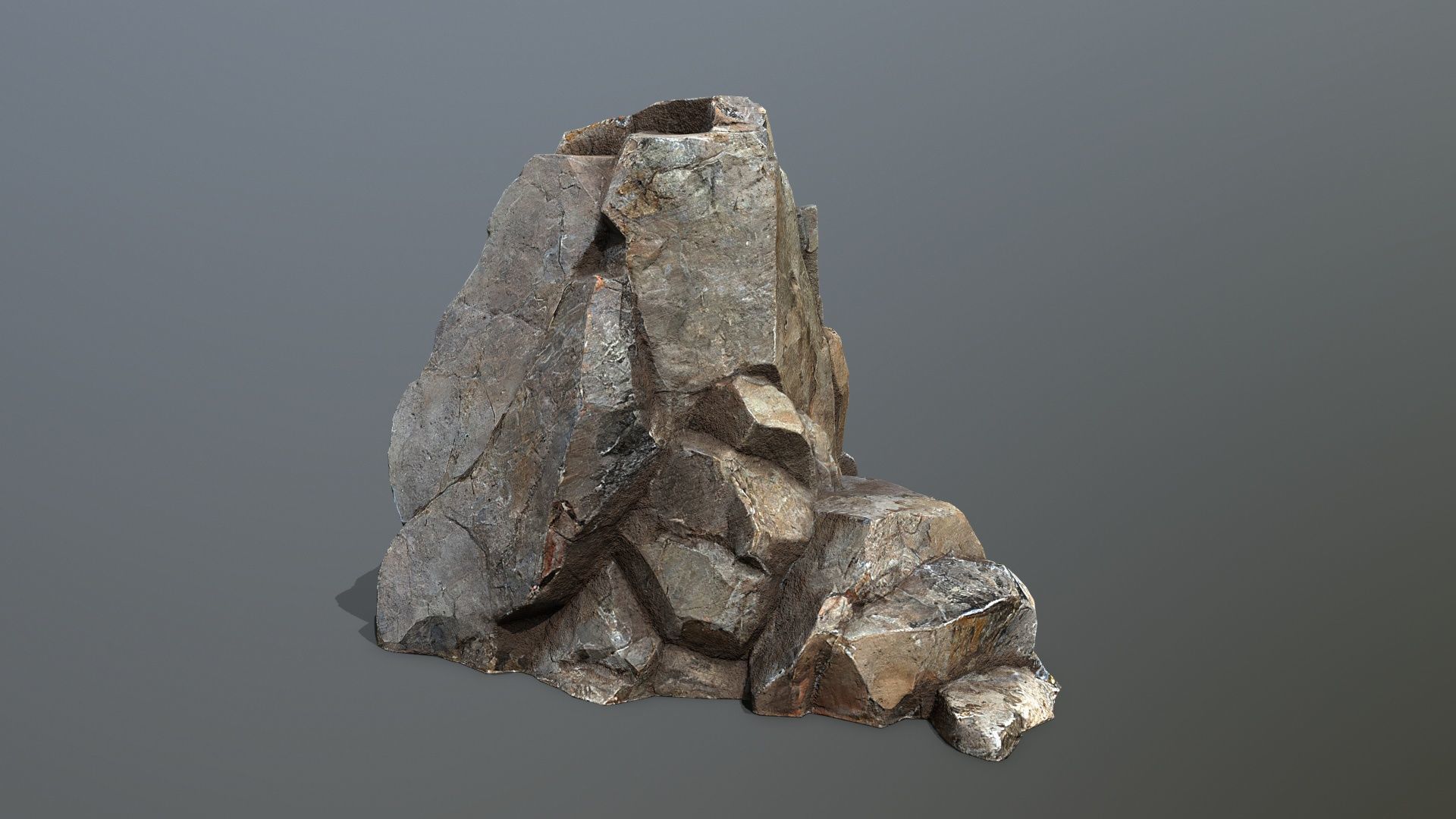 desert cliff rocks Low-poly 3D model_2