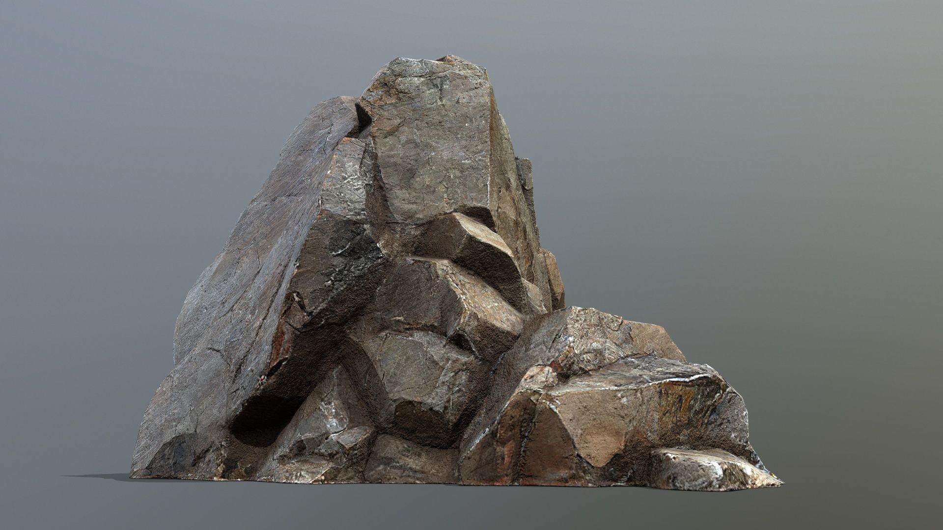 desert cliff rocks Low-poly 3D model_1