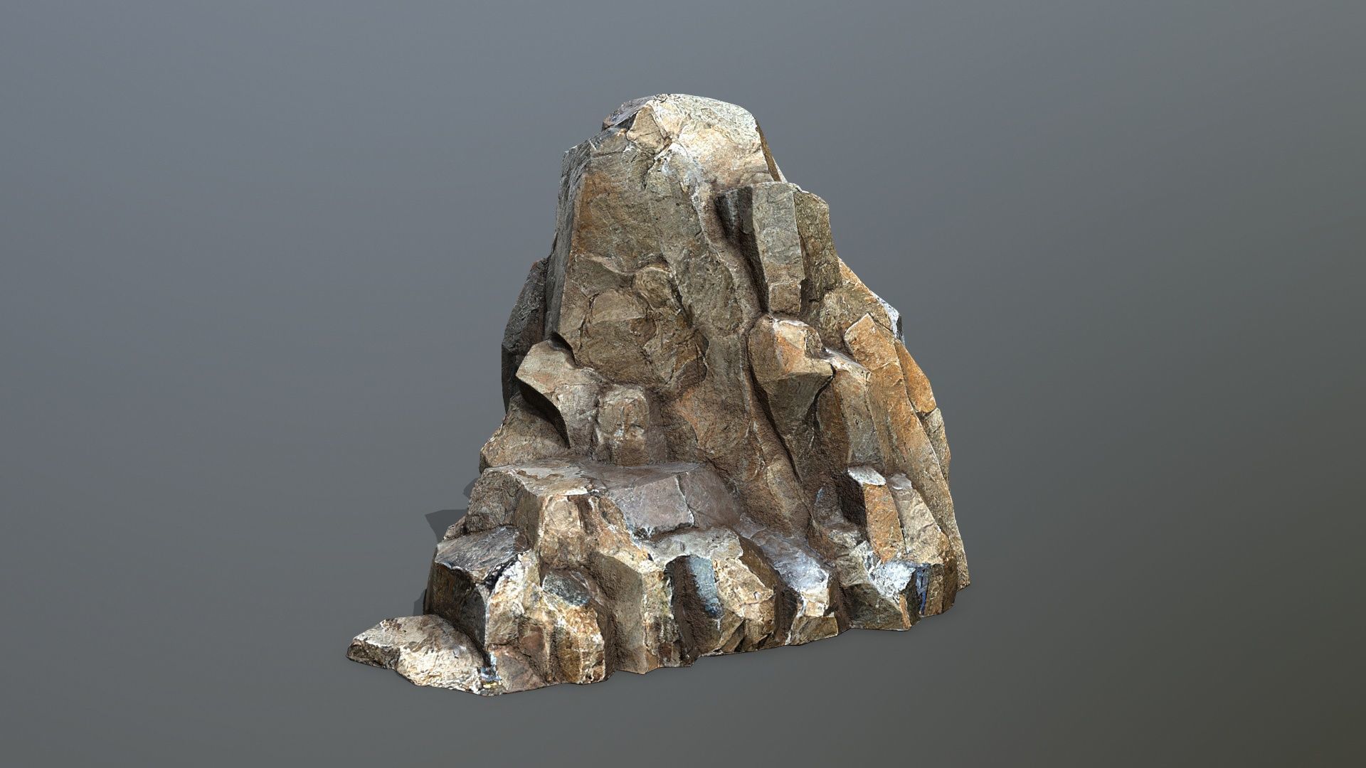 desert cliff rocks Low-poly 3D model_4