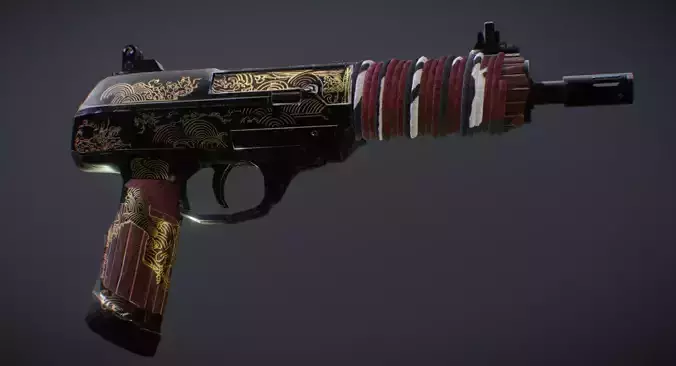 Stylized Japanese Pistol - 3D Weapon Model