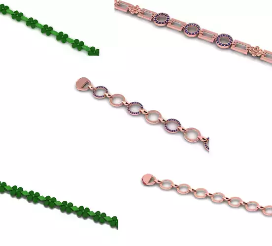 5 SET Light Weight Western type Ladies Bracelets  3D Model Collection